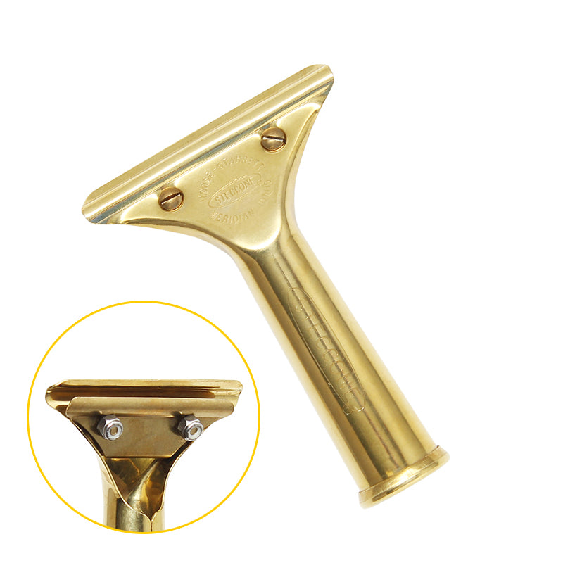 Steccone Brass Squeegee Handle - Heavy Duty Window Cleaning Tool for Glass, Shower Doors & Car Windows - Professional Grade Brass Squeegee with Ergonomic Grip for Streak-Free Cleaning