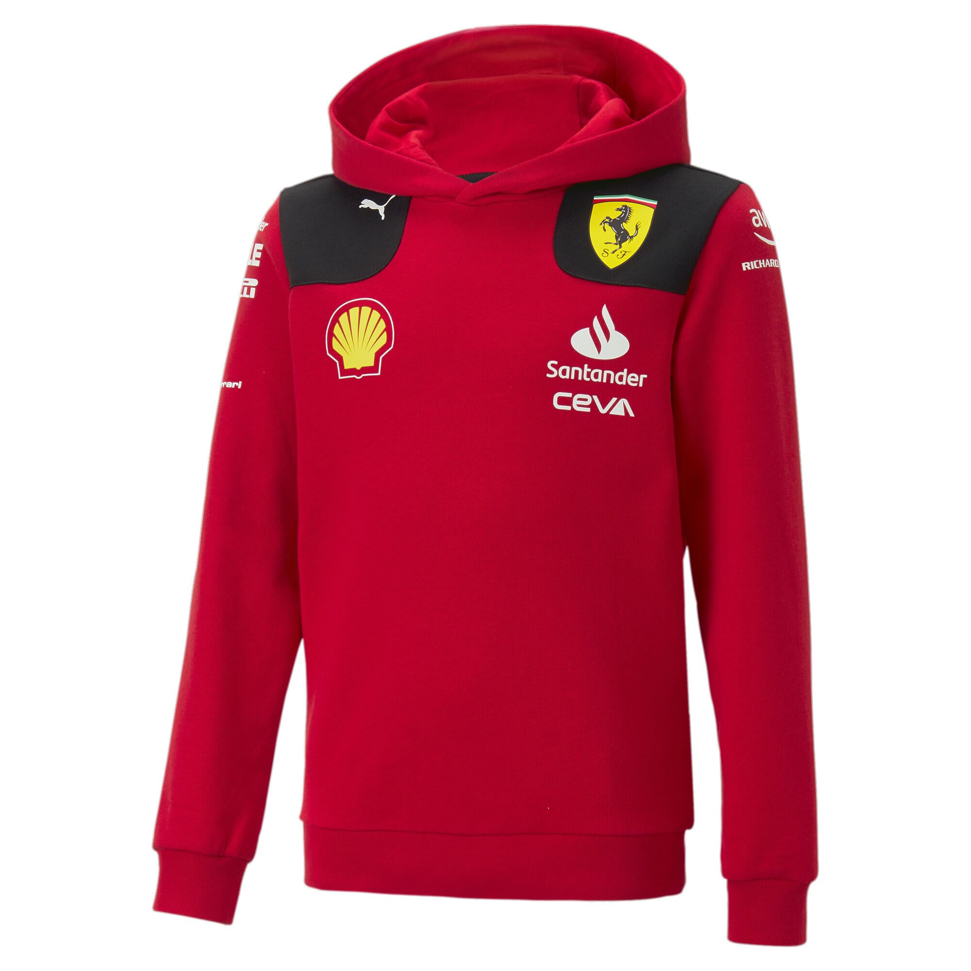 PUMA Scuderia Ferrari 2023 Kids Team Hoodie - Boys Girls Red Racing Jacket for School, Sports & Casual Wear