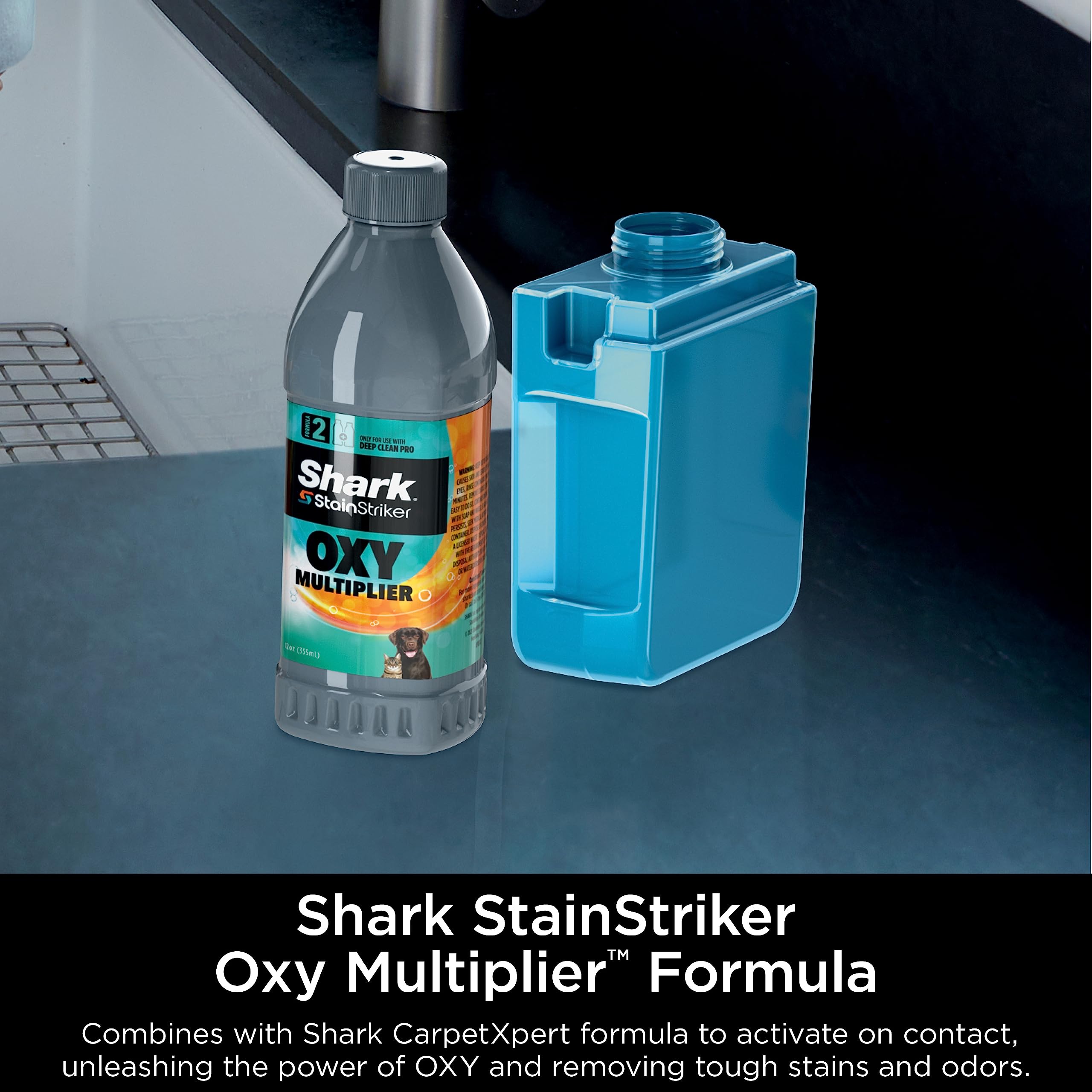 Shark PX200C StainStriker Portable Carpet & Upholstery Cleaner - Powerful Spot & Stain Remover for Carpets, Rugs, Couches - Eliminates Tough Stains & Odors - Navy Blue - Perfect for Homes, Pets & Spills