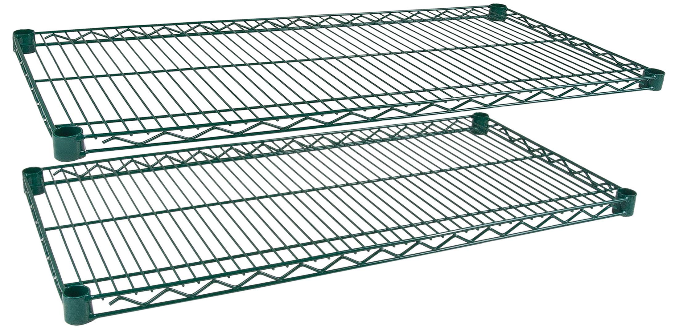 2-Pack Green Epoxy Wire Shelves - 14