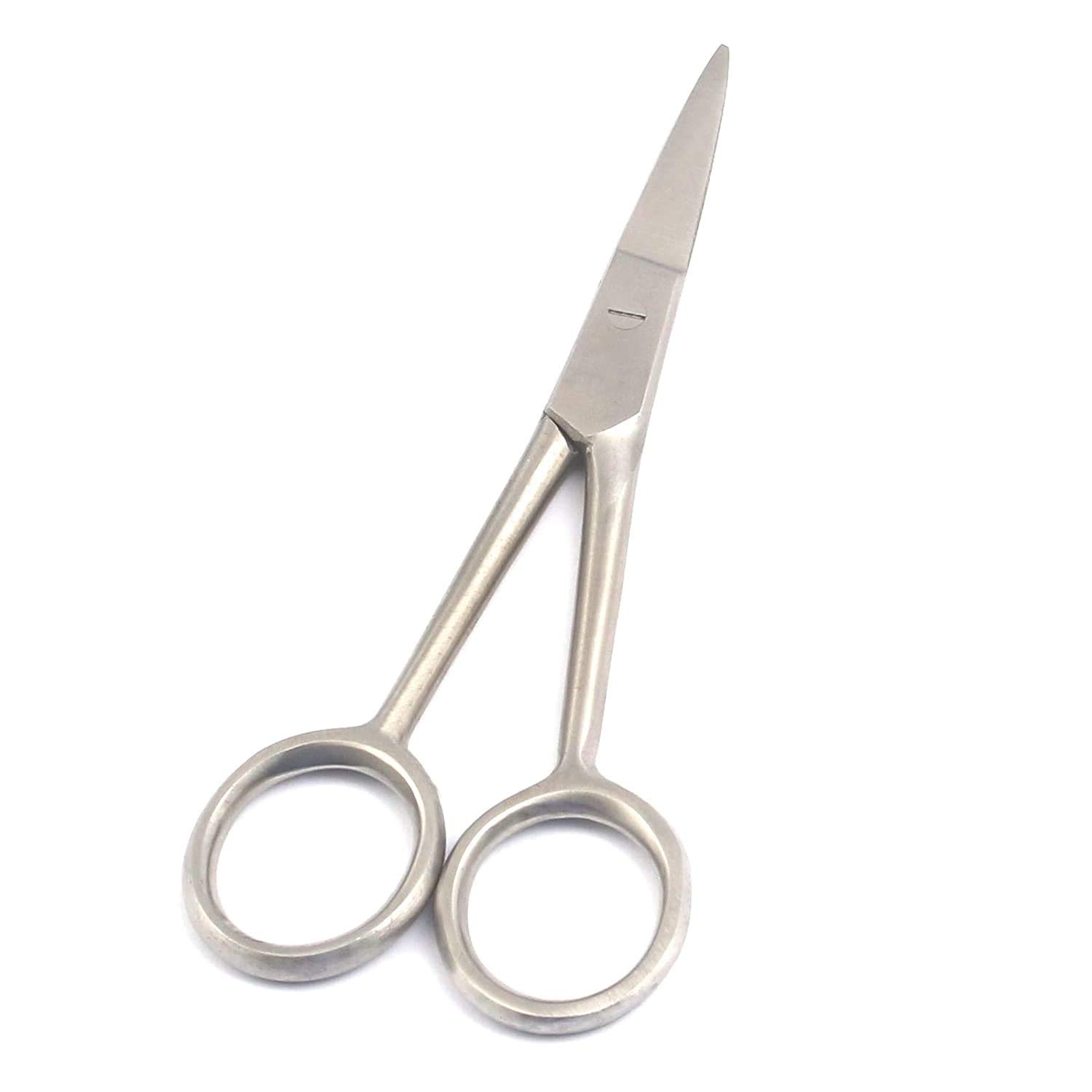 Professional Mustache Scissors - Stainless Steel Trimming Shears for Beard & Facial Hair Grooming - Perfect for Barbershops, Home Use & Travel Grooming Kits