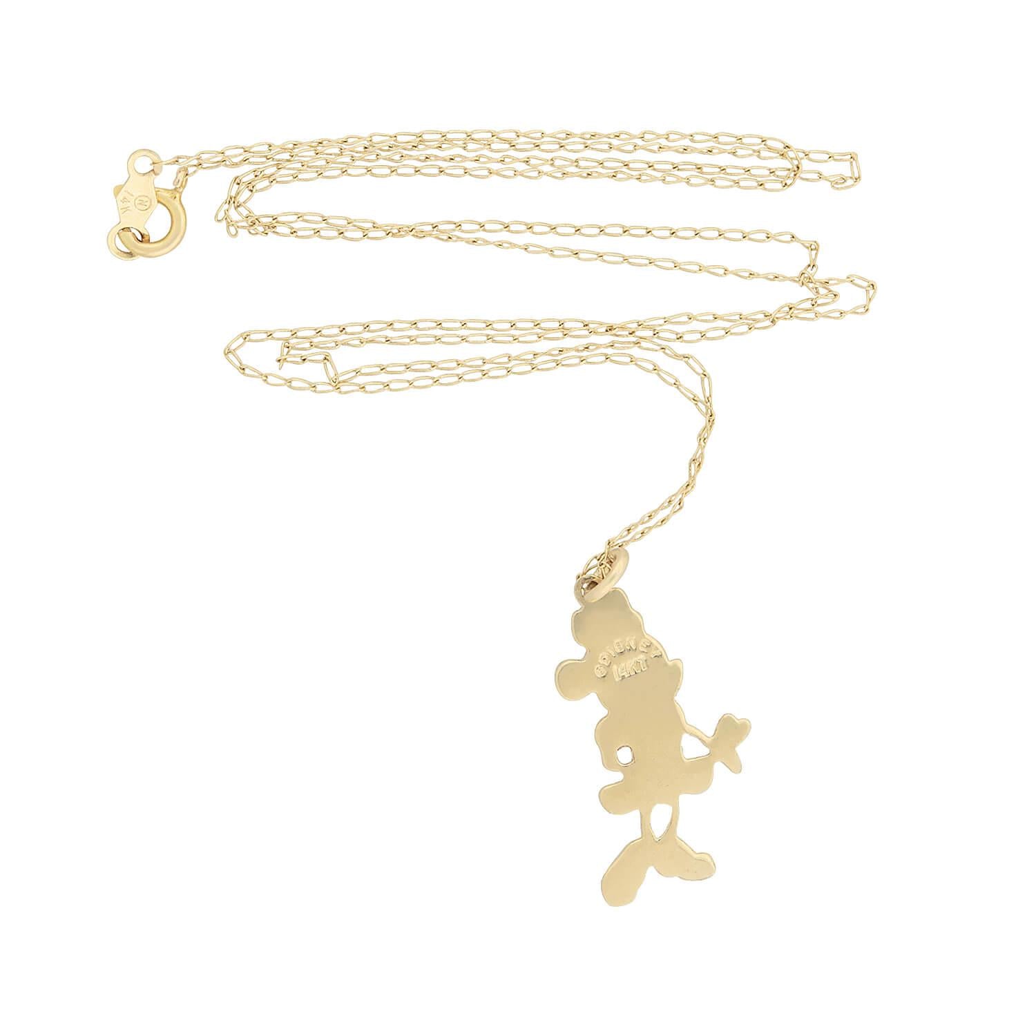 Vintage 14K Gold Minnie Mouse Charm Necklace - Disney Jewelry for Women, Girls | Perfect Gift for Birthday, Anniversary & Disney Fans