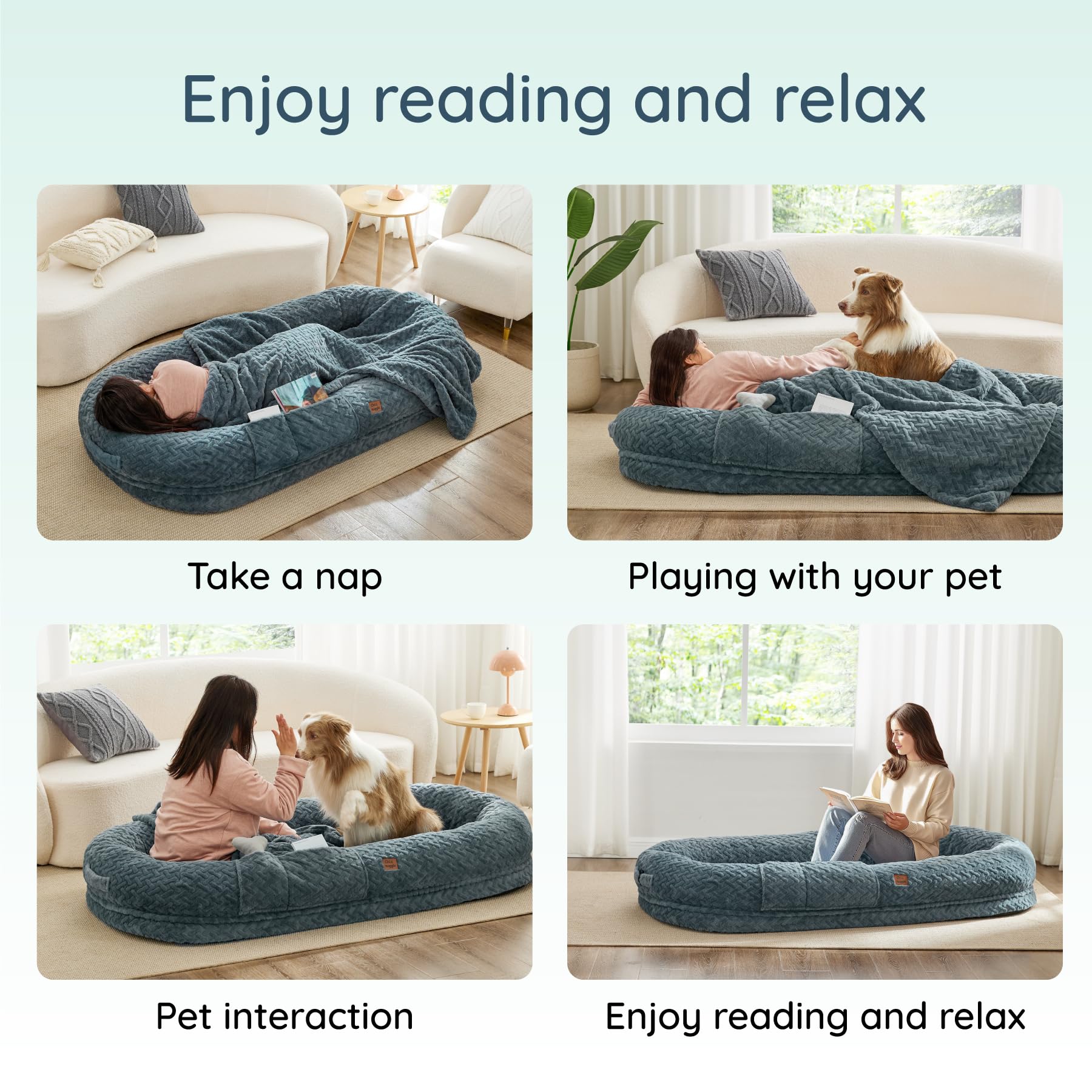 Premium Human Dog Bed for Adults - Extra Large 72