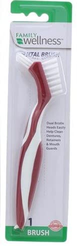 Premium Denture Cleaning Brush with Dual Bristle Heads & Deep Clean Pick - Assorted Colors for Effective Denture Care - Perfect for Daily Cleaning, Travel & Oral Hygiene Maintenance