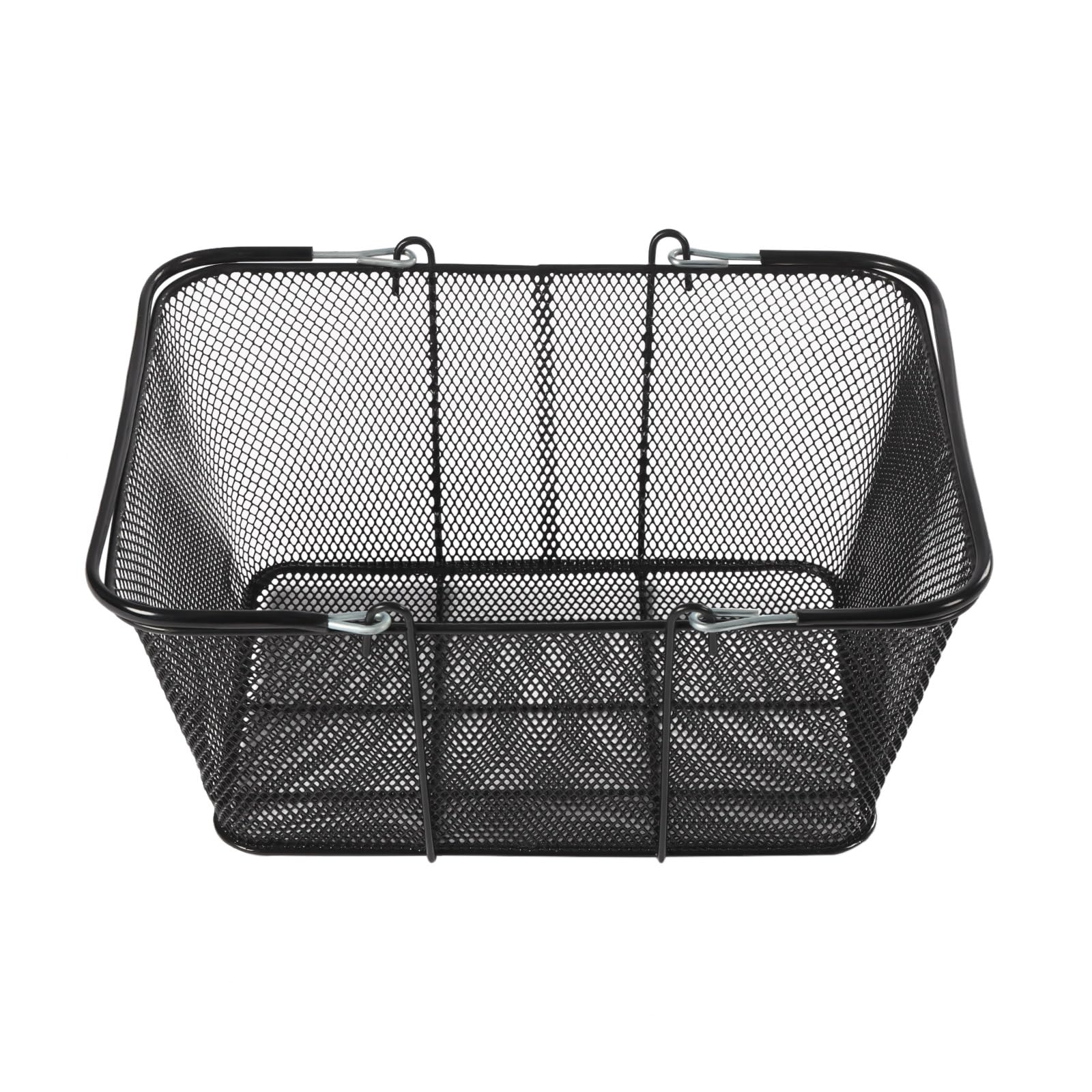 12-Pack Black 5-Gallon Durable Metal Shopping Baskets with Handles - Portable Wire Grocery Baskets for Supermarkets, Retail Stores & Home Use - Perfect for Shopping, Pantry Organization & Farmers Market Trips