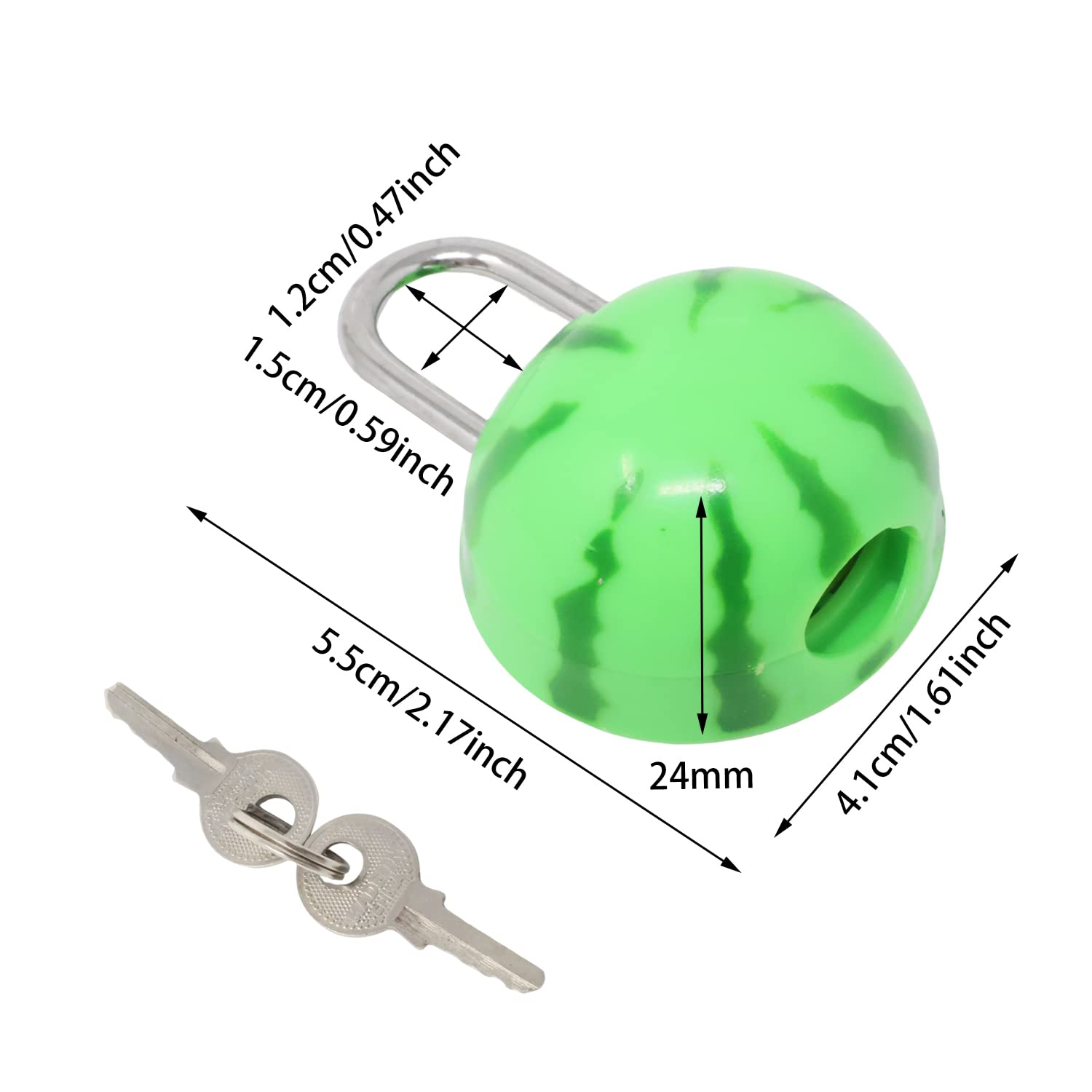 Honbay Mini Watermelon Fruit Padlock with 2 Keys - Cute Decorative Lock for Jewelry Box, Purse, Backpack, Diary & More | Perfect for Teens Room, School Lockers & Travel Accessories