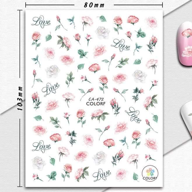 CA COLORF Nail Art Stickers - Premium Waterproof Nail Decals for Women, DIY Nail Designs with Easy Application - Perfect for Parties, Weddings, and Special Occasions
