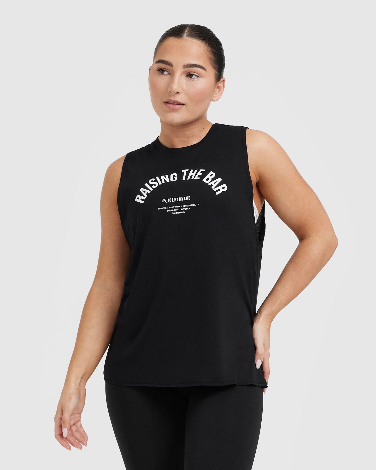 Raising The Bar Graphic Unisex Muscle Vest for Men & Women | Black | Gym Workout, Running, Fitness Training