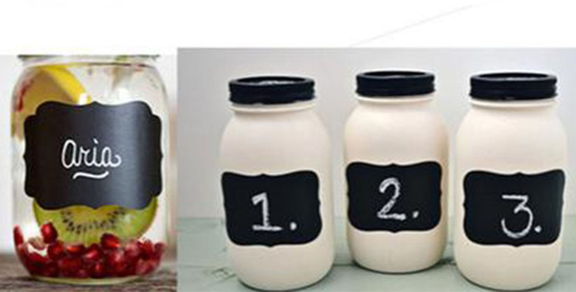 Reusable Waterproof Chalkboard Labels - Blackboard Stickers for Mason Jars, Kitchen, Pantry & Wine Glasses (Black) - Perfect for Organizing Spices, Canisters & Glassware