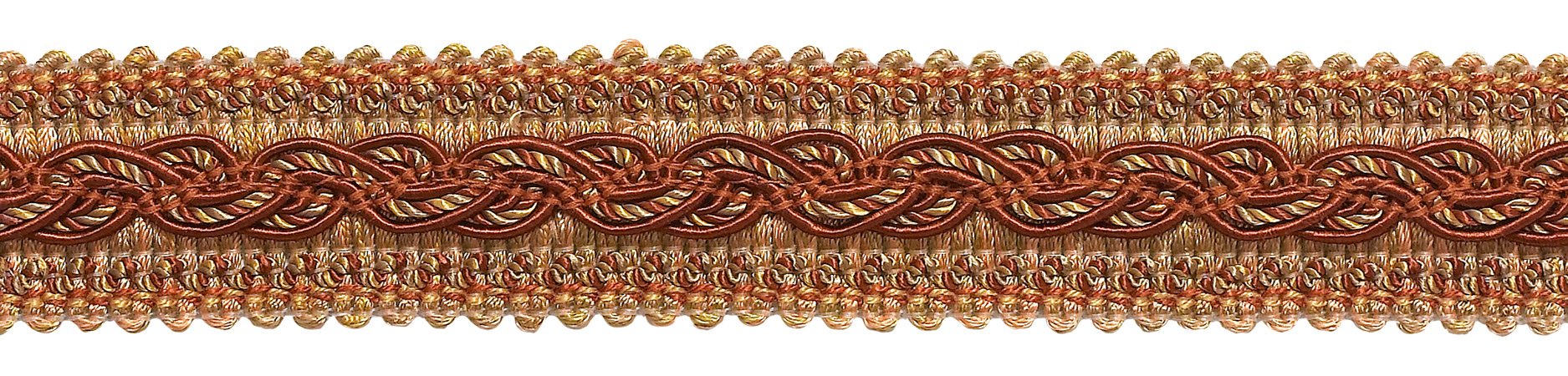 9 Yard Rust Gold Baroque Gimp Braid Trim - 1-1/4 Inch Decorative Trim for DIY Crafts, Upholstery & Home Decor | Style# 0125BG in Cinnamon Toast Color | 27 Ft / 8 Meters Value Pack