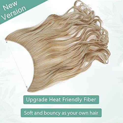 Premium Curly Synthetic Invisible Wire Hair Extensions - Seamless Clip-In Extensions for Volume & Length - Perfect for Parties, Weddings & Everyday Styling
