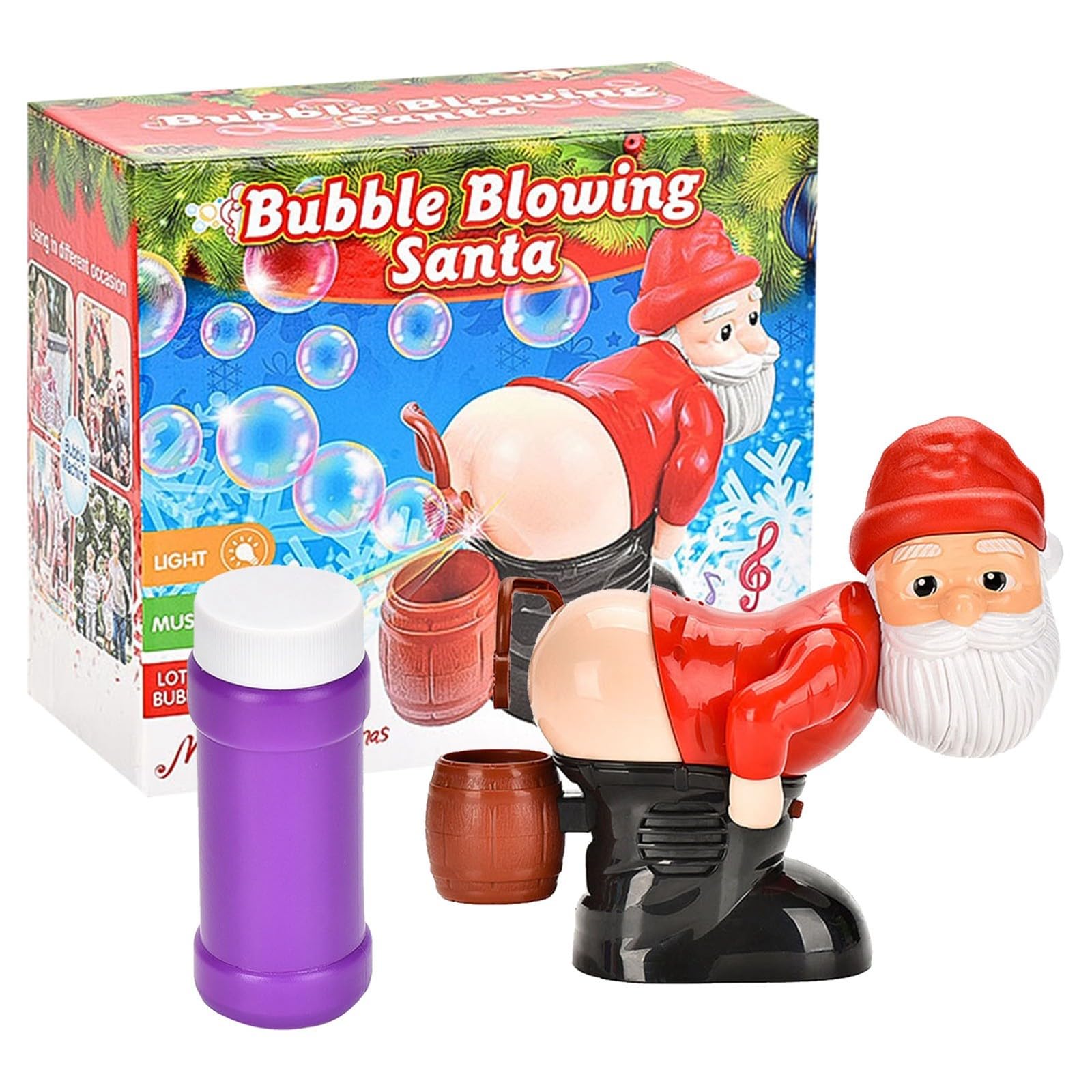 Automatic Bubble Machine with Santa Design - Fun Christmas Bubble Blower Toy for Kids & Adults - Indoor/Outdoor Party Entertainment - Perfect for Birthday Celebrations, Holiday Events & Backyard Play