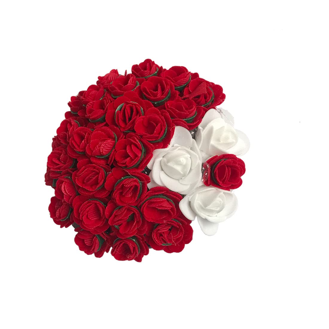 GadinFashion Artificial Flower Hair Gajra Bun for Girls - Multi Color Hair Accessories (Pack of 1) - Perfect for Weddings, Parties & Indian Traditional Hairstyles