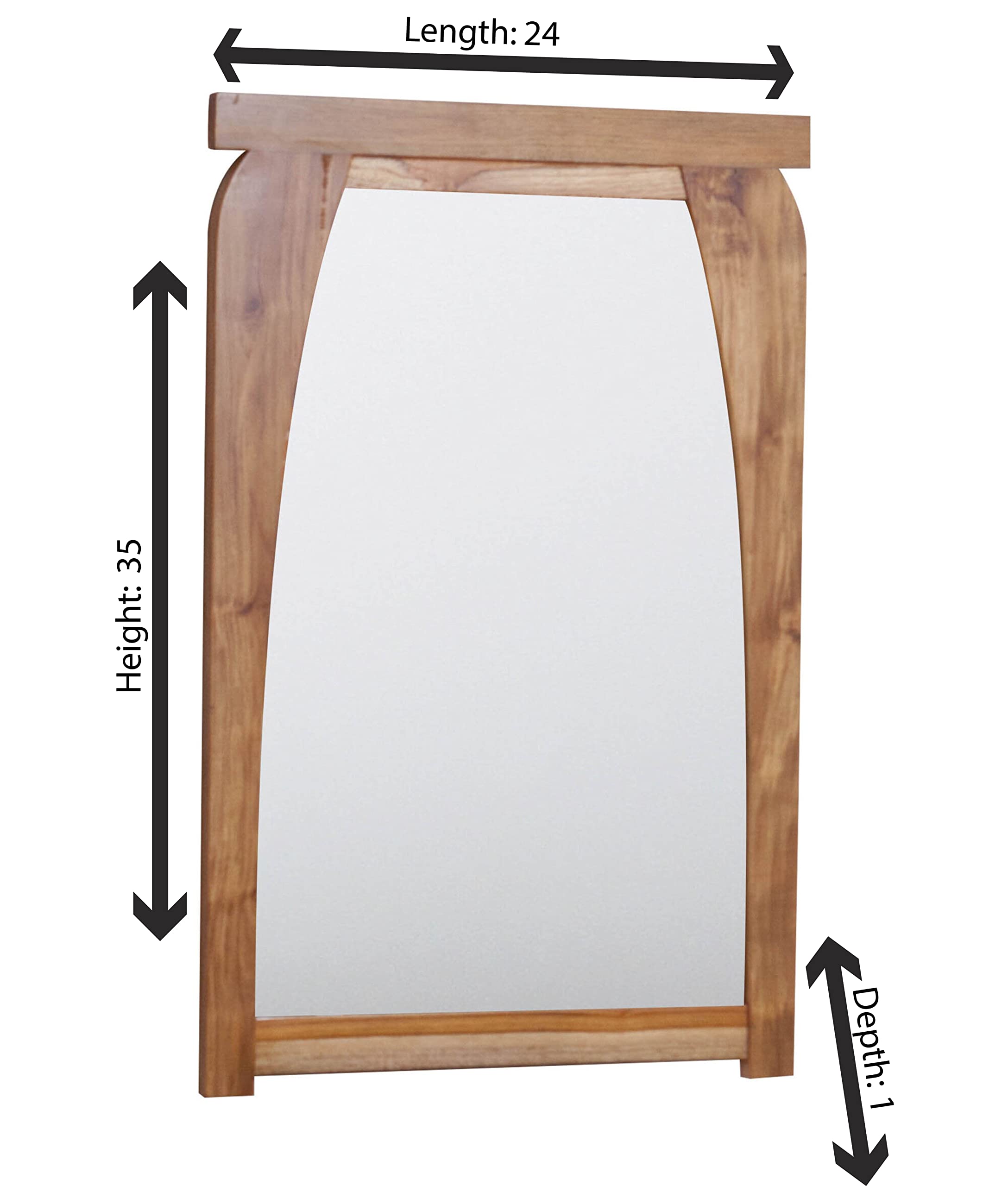 EcoDecors Tranquility Teak Hanging Vanity Mirror - 24