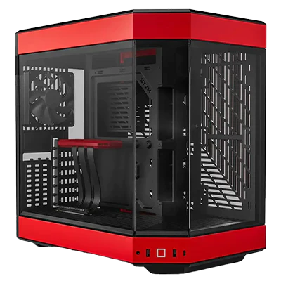 GX13 HYTE Gaming PC Case - Red Color, High Airflow ATX Mid Tower Chassis for Custom Builds | Perfect for Gaming, Streaming & Workstations