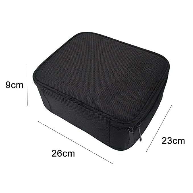 Professional Makeup Train Case - Waterproof Cosmetic & Toiletry Travel Organizer Bag with Adjustable Dividers for Makeup Brushes, Accessories & Tools (Black) | Perfect for Makeup Artists, Travel & Salon Storage