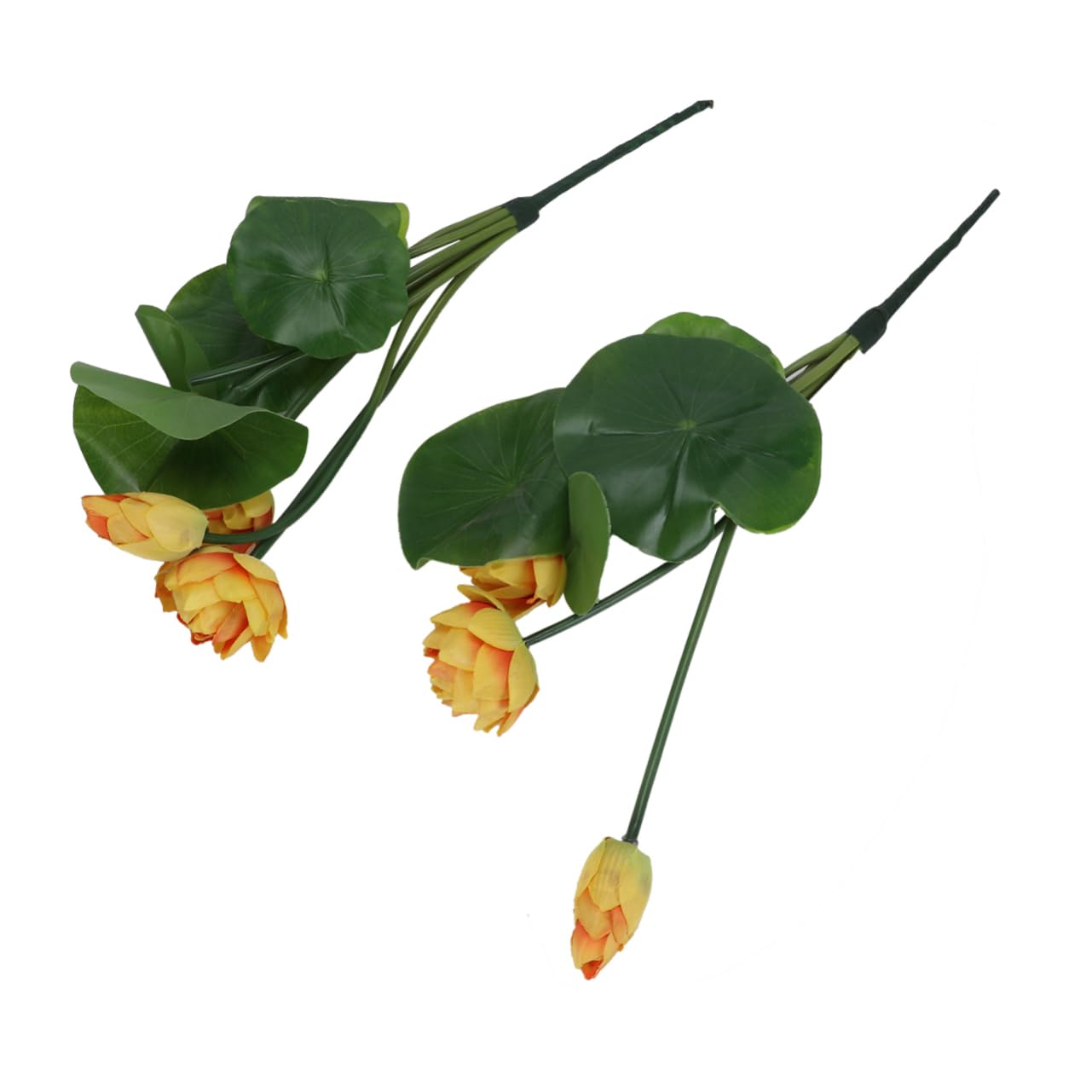 RUNROTOO 2-Pack Artificial Silk Lotus Flower Bouquet - Mini Fake Lotus Plants for Home Decor, Wedding Centerpieces, Table Top Ornaments, and Bridal Desk Decorations | Perfect for Wedding Decor, Home Craft, Office Desk, and Party Centerpieces