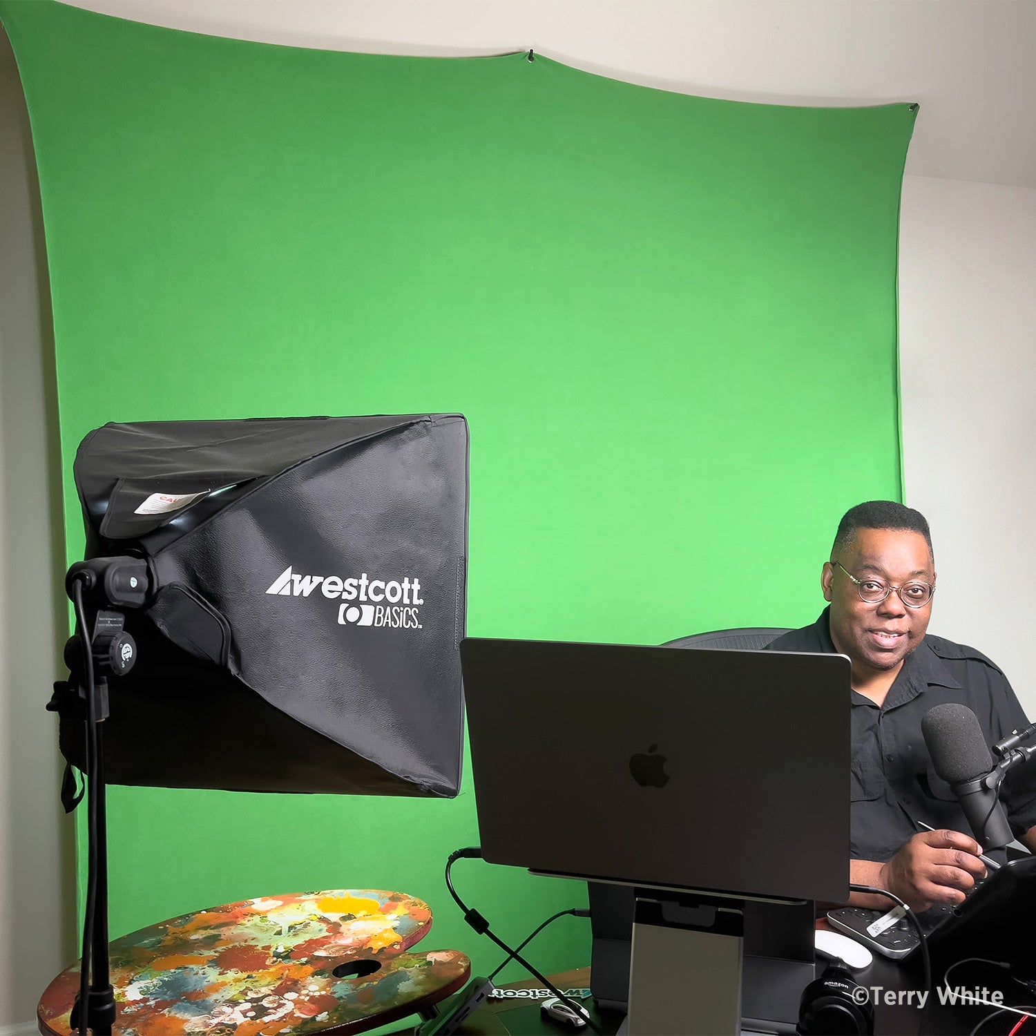 X Drop Pro Wrinkle Resistant Chroma Key Green Screen Backdrop Kit - 8' x 8' for Photography, Video Streaming & Virtual Backgrounds | Perfect for YouTube, Zoom & Content Creators