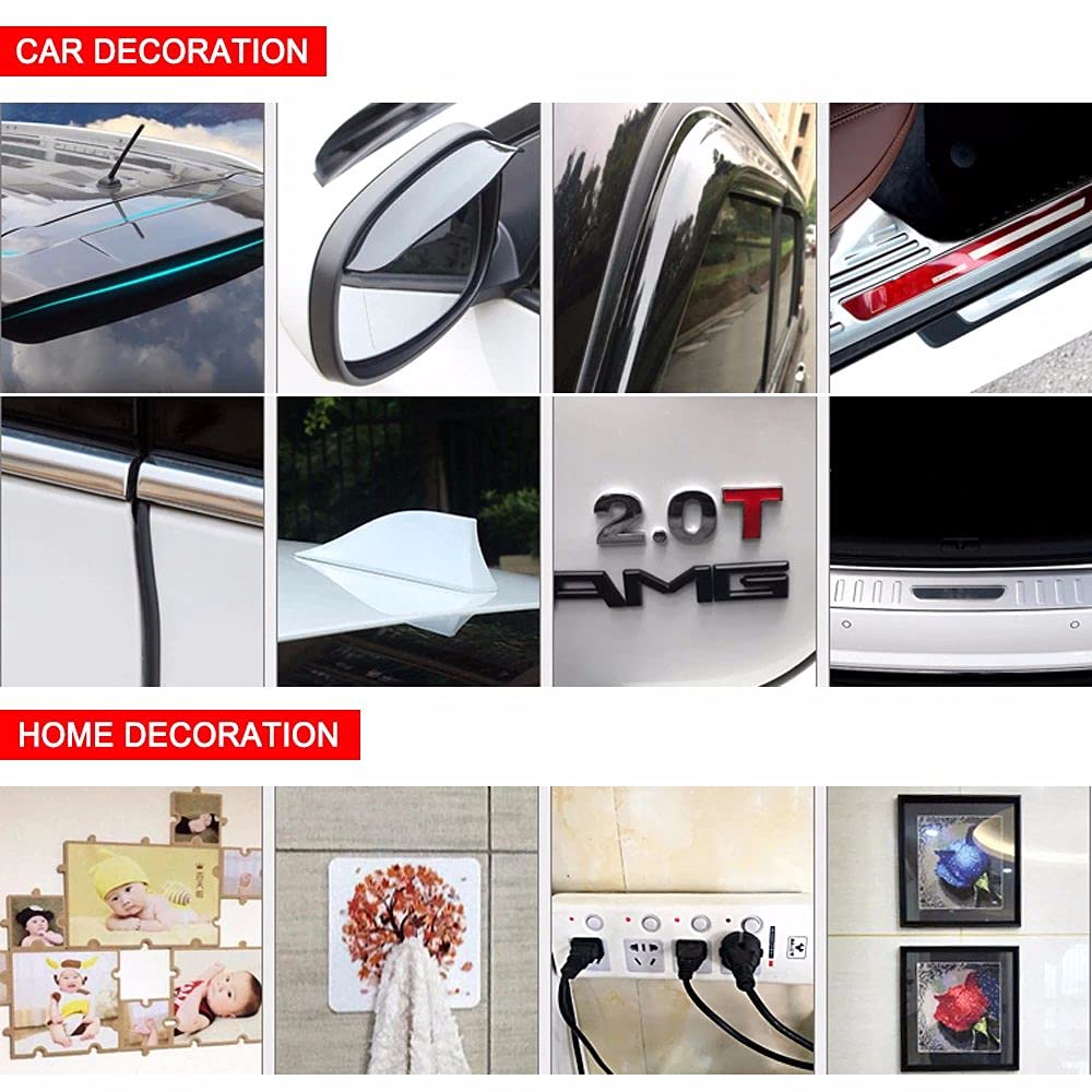 Strong Double Sided Mounting Tape - Nano Adhesive Wall Tape with Traceless Transparent Gel Grip for Hanging Pictures, Posters & Home Decor - Heavy Duty Removable Sticky Tape for Indoor & Outdoor Use