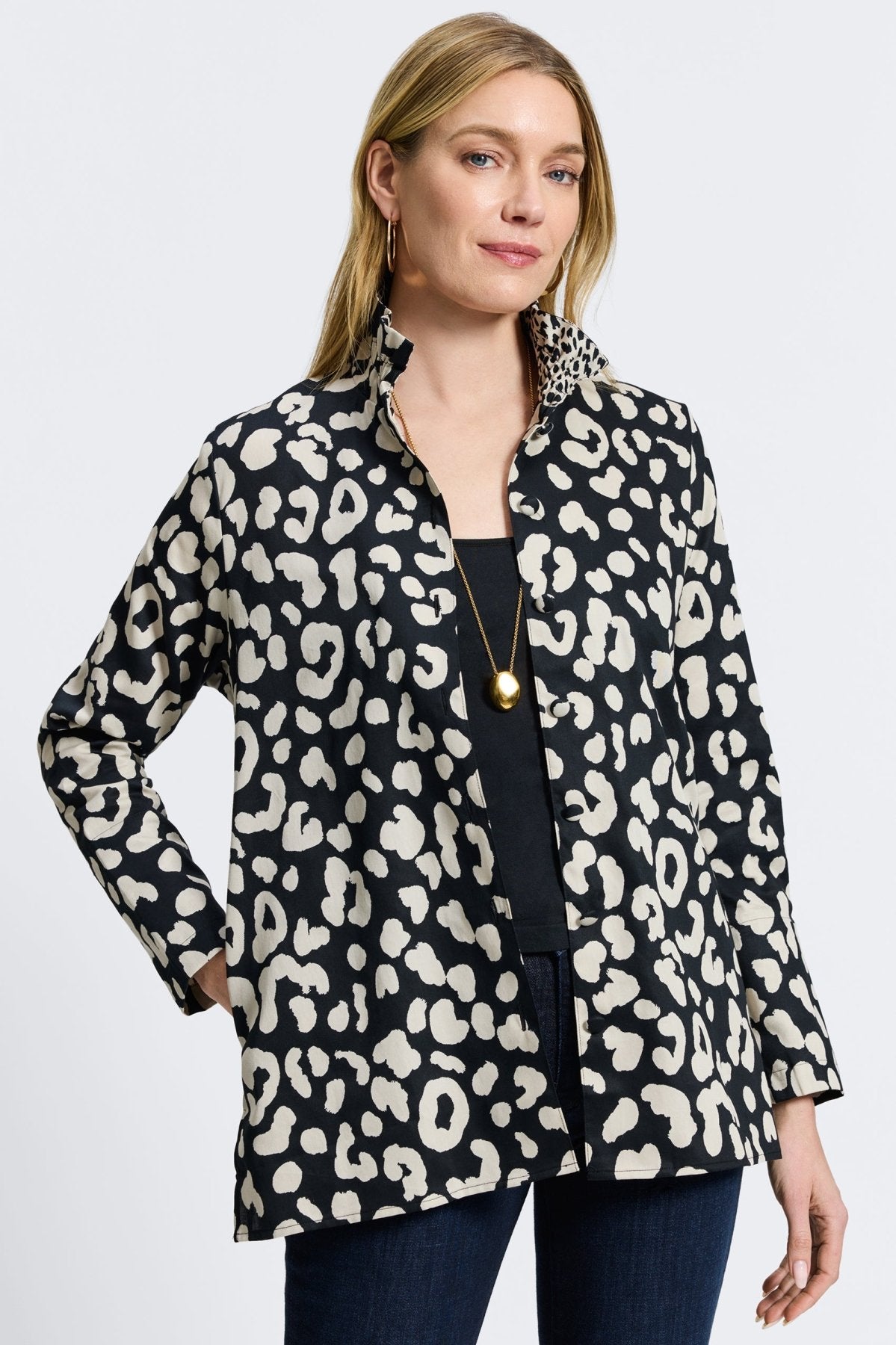 Carolina Cheetah Print Long Sleeve Shirt Jacket for Men & Women - Stylish Casual Outerwear for Fall & Winter Fashion