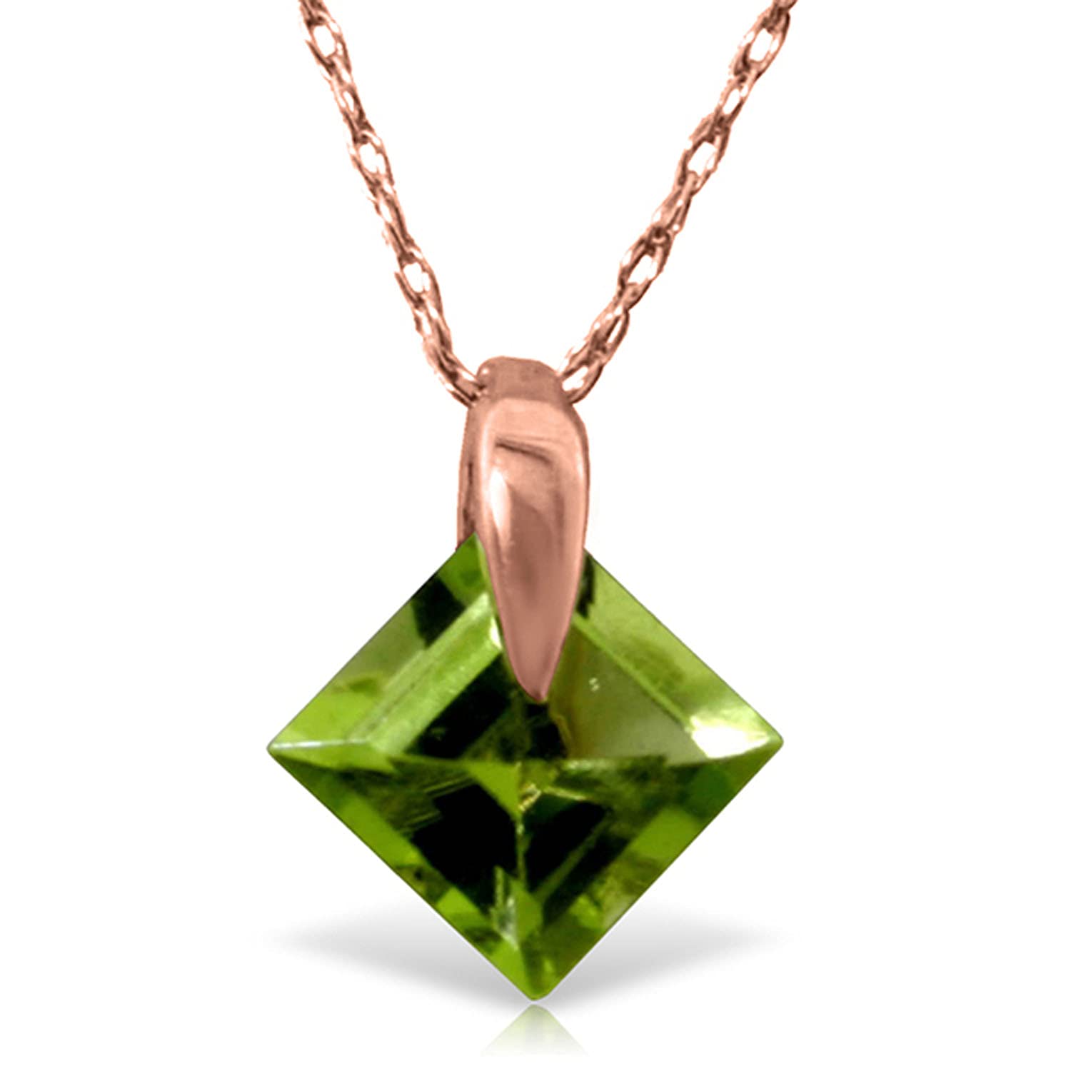 14K Solid Gold Necklace with Natural Peridot Gemstone - Elegant Dainty Jewelry for Women - Perfect for Everyday Wear, Gift Giving & Special Occasions