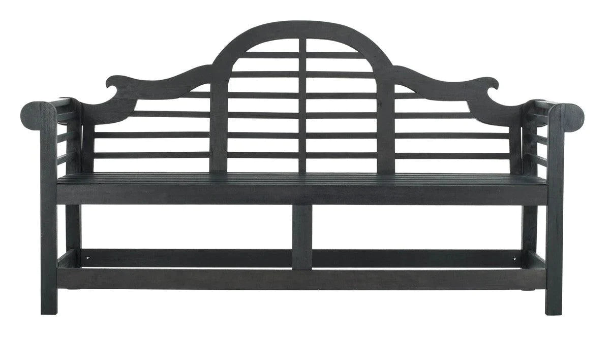 Dark Slate Grey Arched Garden Bench - Outdoor Patio Furniture for Gardens, Parks & Backyards