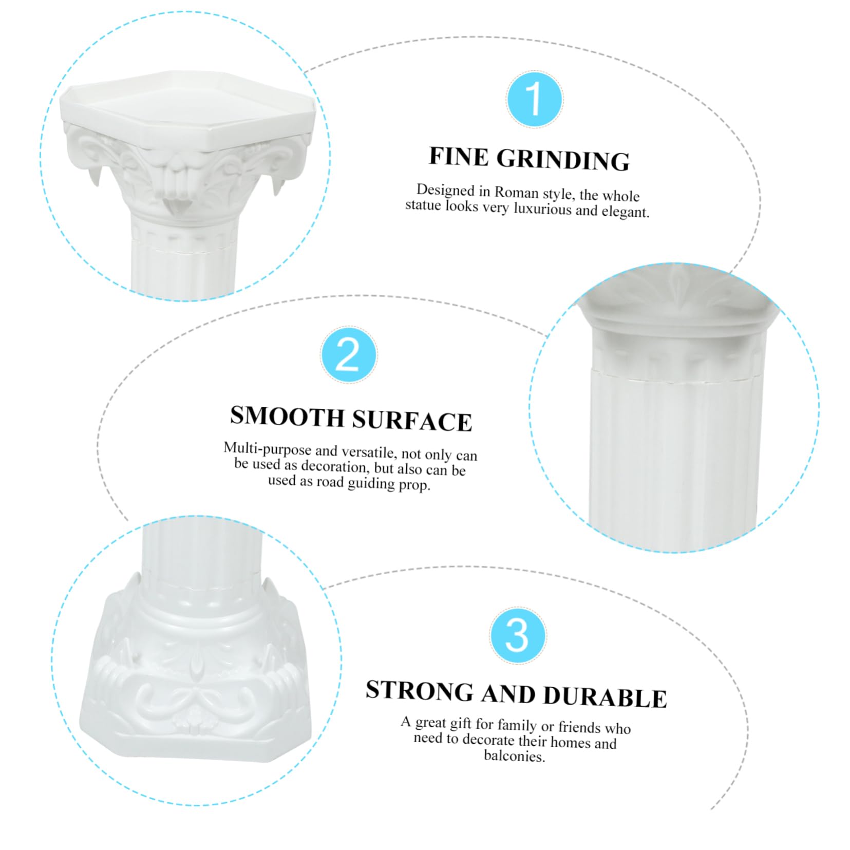 Yardwe Tall Roman Greek Column Plant Stand - Durable Plastic Flower Pot Holder, Wedding Table Decor, Home & Garden Statue for Indoor/Outdoor Decor | Perfect for Living Room, Patio, and Event Centerpieces