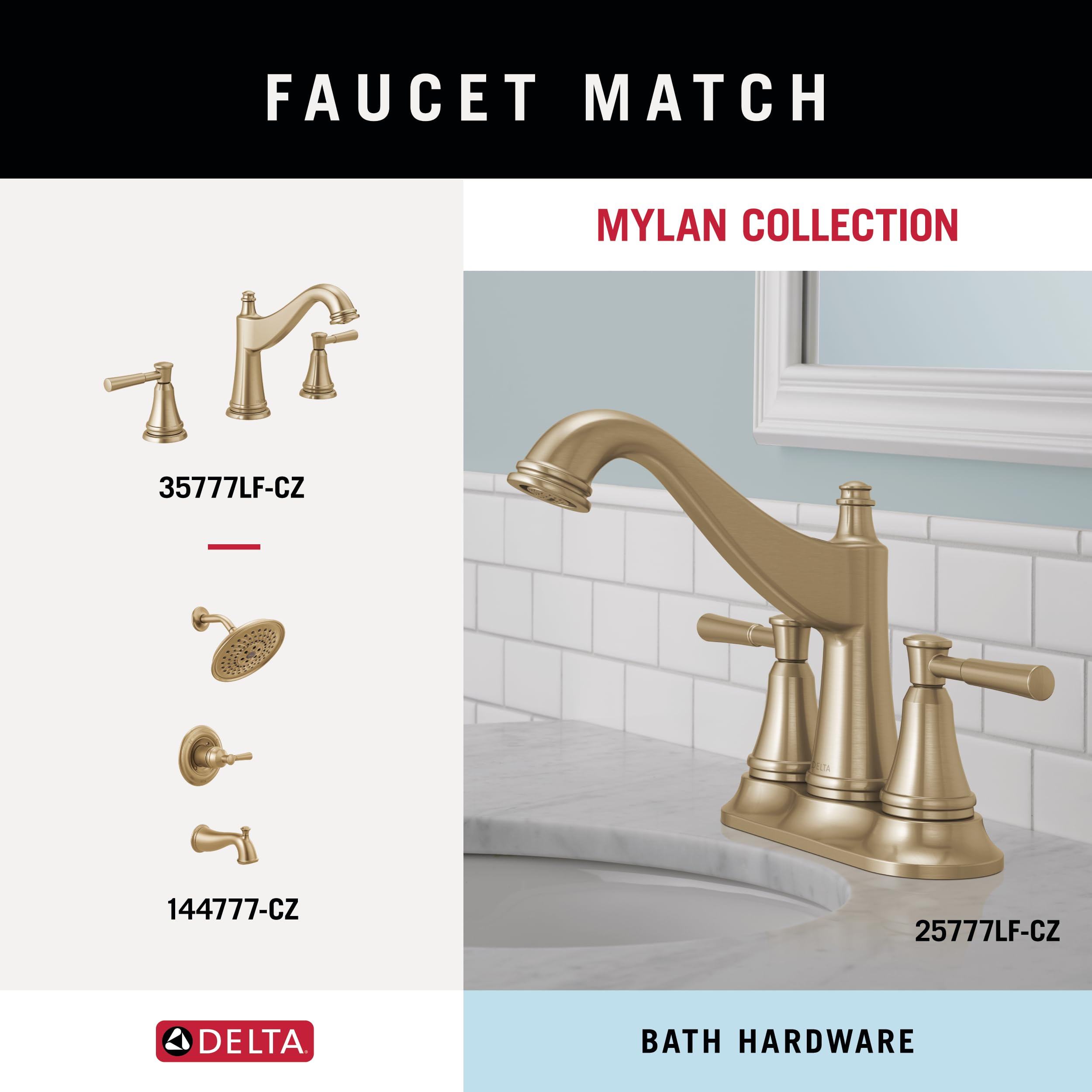 Delta Mylan (1-Pack) Champagne Bronze Wall Mounted Toilet Paper Holder - Adjustable Pivoting Tissue Roll Rod for Bathroom Organization | Stylish Gold Bathroom Accessories for Home, Hotel & Office Use
