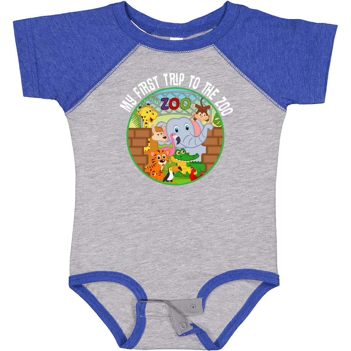Inktastic 1st Trip to Zoo Animals Baby Bodysuit - Cute Zoo-Themed Outfit for Infants & Toddlers - Perfect for Zoo Visits, Birthday Gifts & Photo Shoots