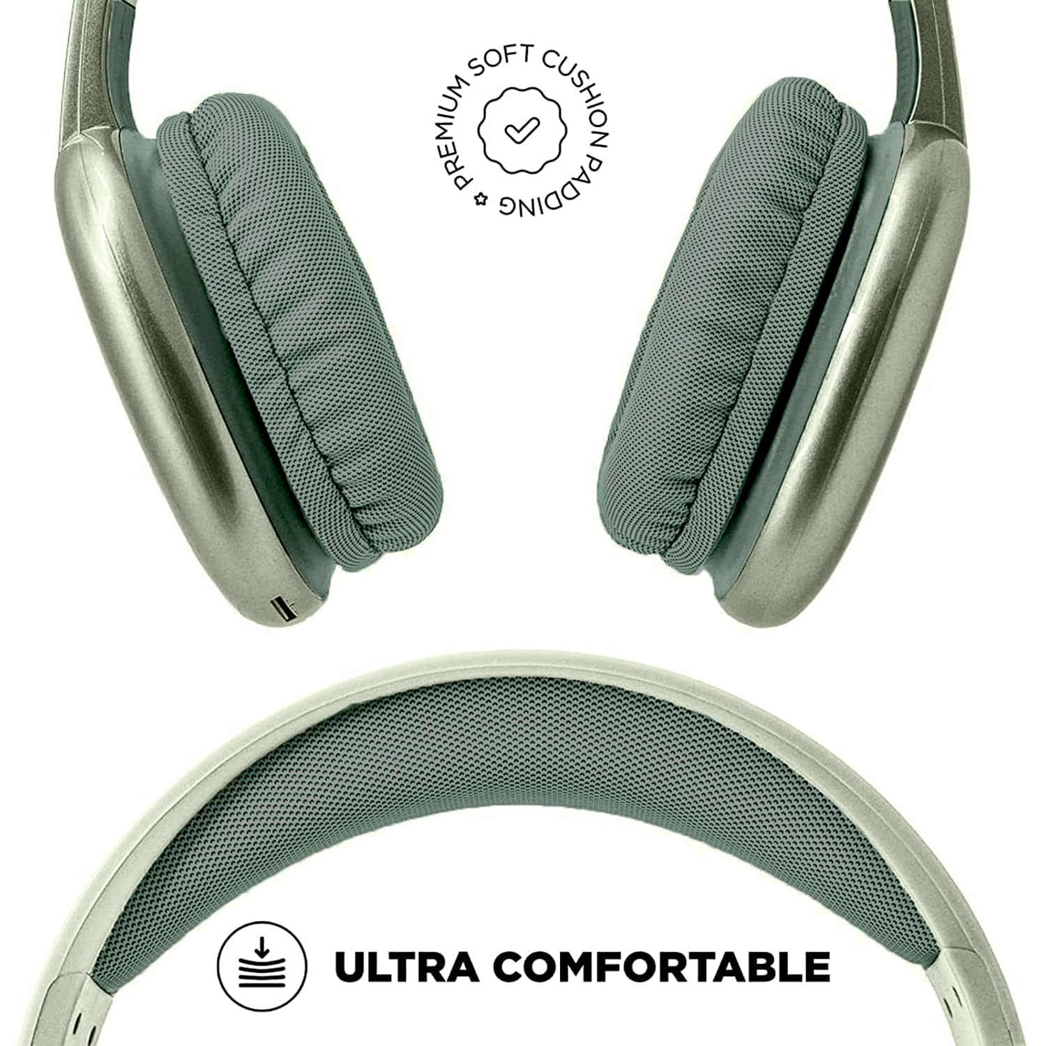 iJoy Ultra Wireless Bluetooth Headphones with Microphone - Over Ear Headphones with 10H Playtime, SD Card Slot & Backup Wire - Soft Memory Foam Cushions for Comfort (Green) - Perfect for Gaming, Travel & Office Use