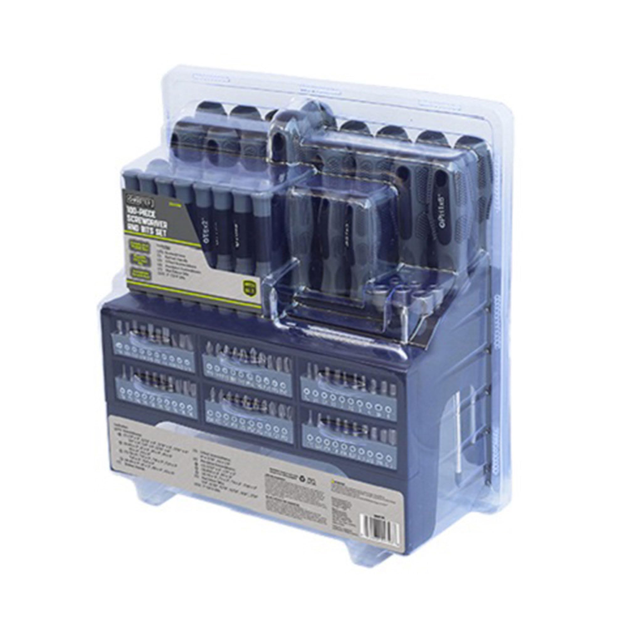2 Pack Screwdriver Set with 100-Piece Chrome Vanadium Steel Bits - Durable Home Repair & DIY Tool Kit for Furniture Assembly, Electronics, and Automotive Maintenance
