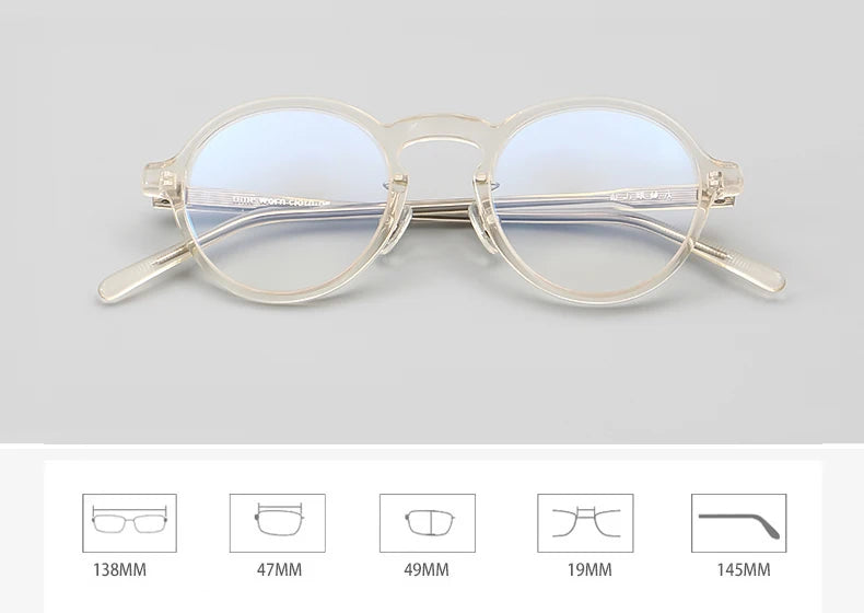Stylish Black Unisex Full Rim Round Acetate Eyeglasses Frame 13847 - Perfect for Reading, Work & Fashion Accessories