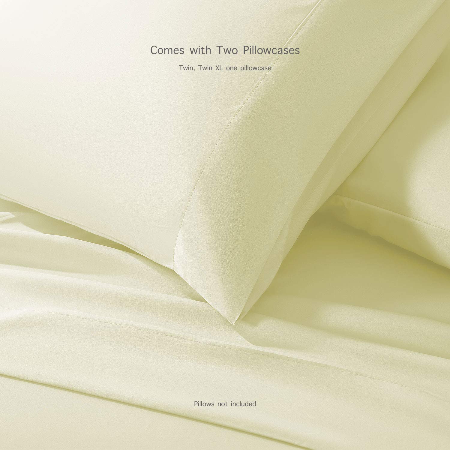 BASIC CHOICE Twin Size Sheet Set - Breathable & Cooling Bed Sheets for Kids & Teens - 3 Piece Luxury Hotel Quality Bedding with Deep Pockets - Ultra Soft & Wrinkle Free Ivory Twin Sheets - Perfect for Dorm Rooms, Guest Beds & Kids' Bedrooms