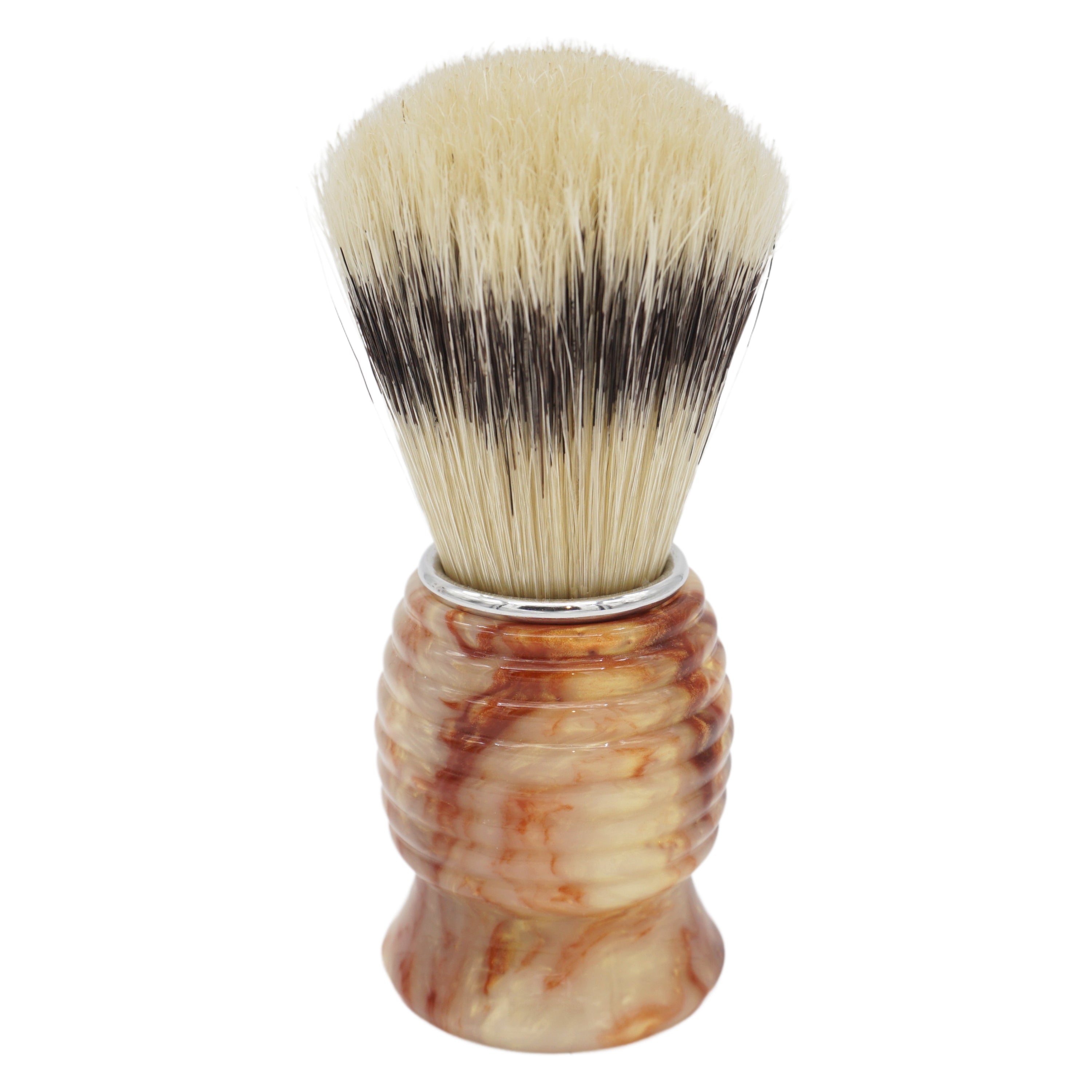 Premium 24mm Semogue Striped Boar Shaving Brush with AP Shave Co. Crushed Mud Resin Handle #84 - Handcrafted by Shavemac - Perfect for Wet Shaving and Grooming Rituals