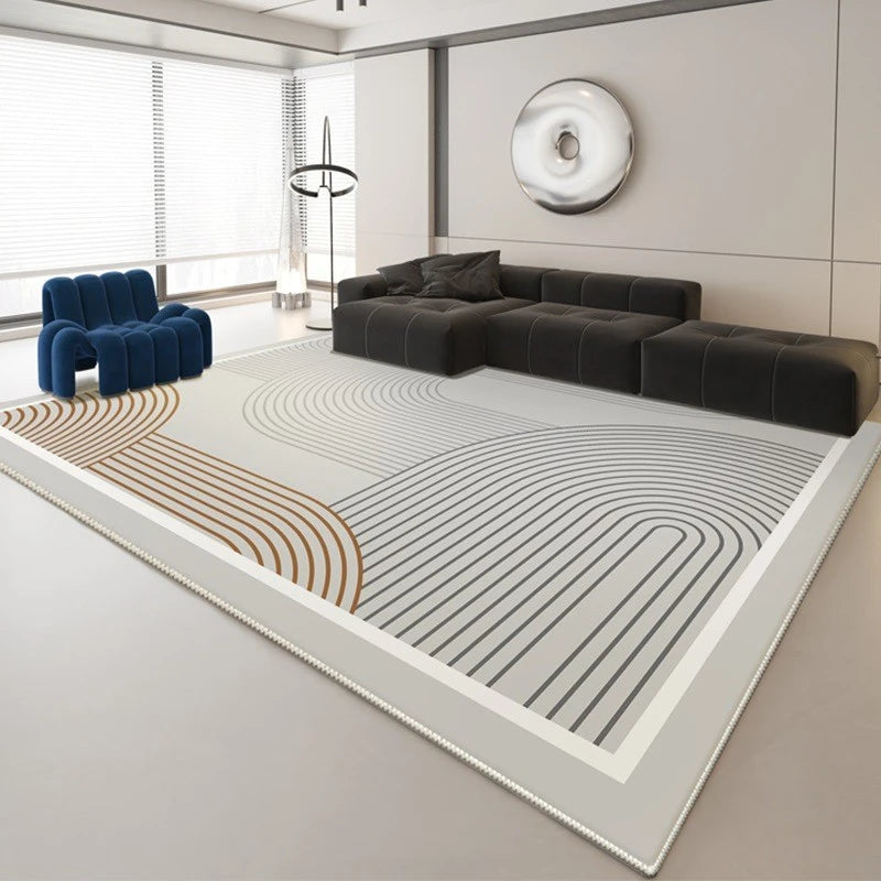Nellie Modern Geometric EasyClean Velvet Area Rug - Soft Non-Slip Living Room Carpet for Bedroom, Nursery & Home Decor