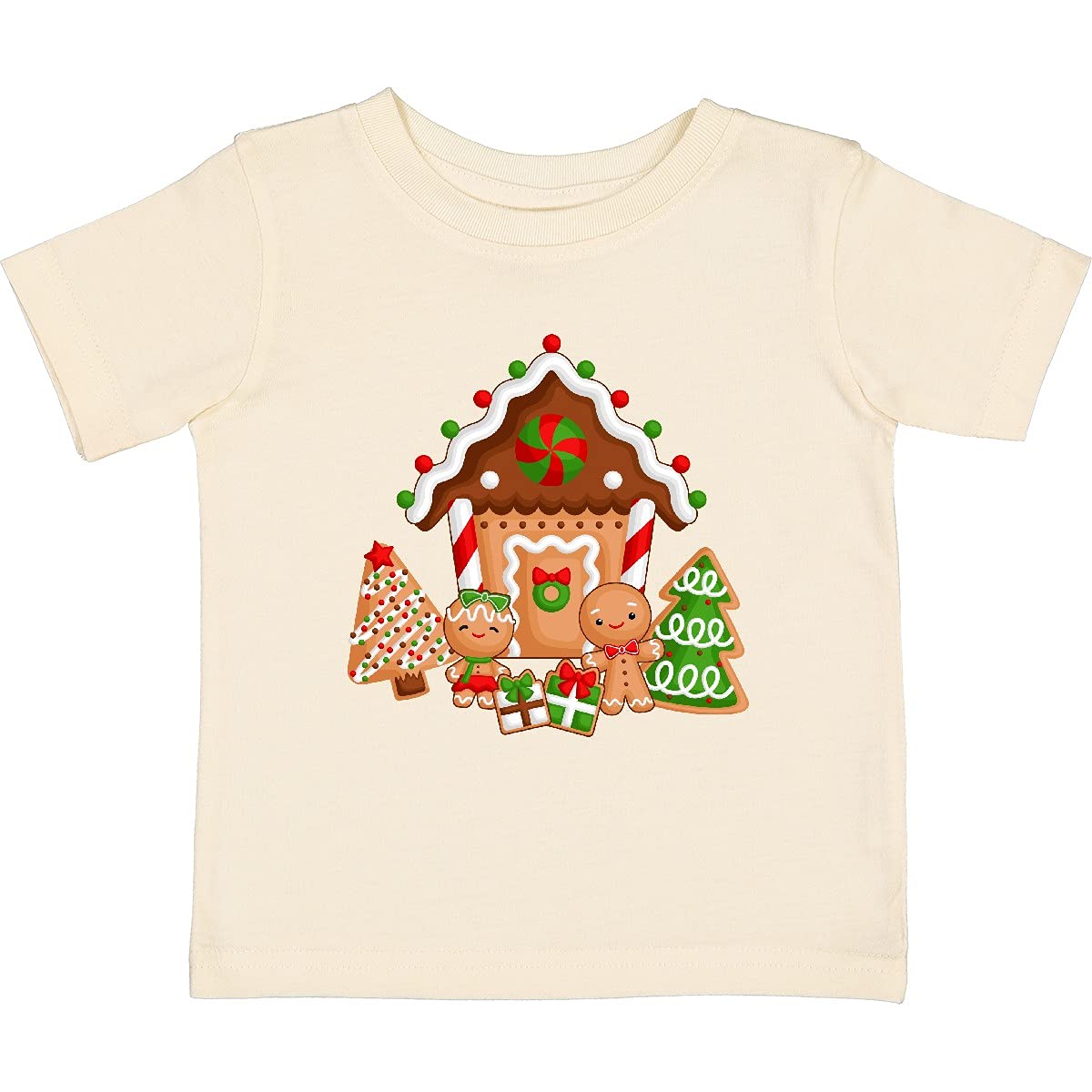 Inktastic Gingerbread House Christmas Baby T-Shirt - Cute Holiday Outfit for Infants & Toddlers - Perfect for Christmas Photos, Family Gatherings & Festive Celebrations