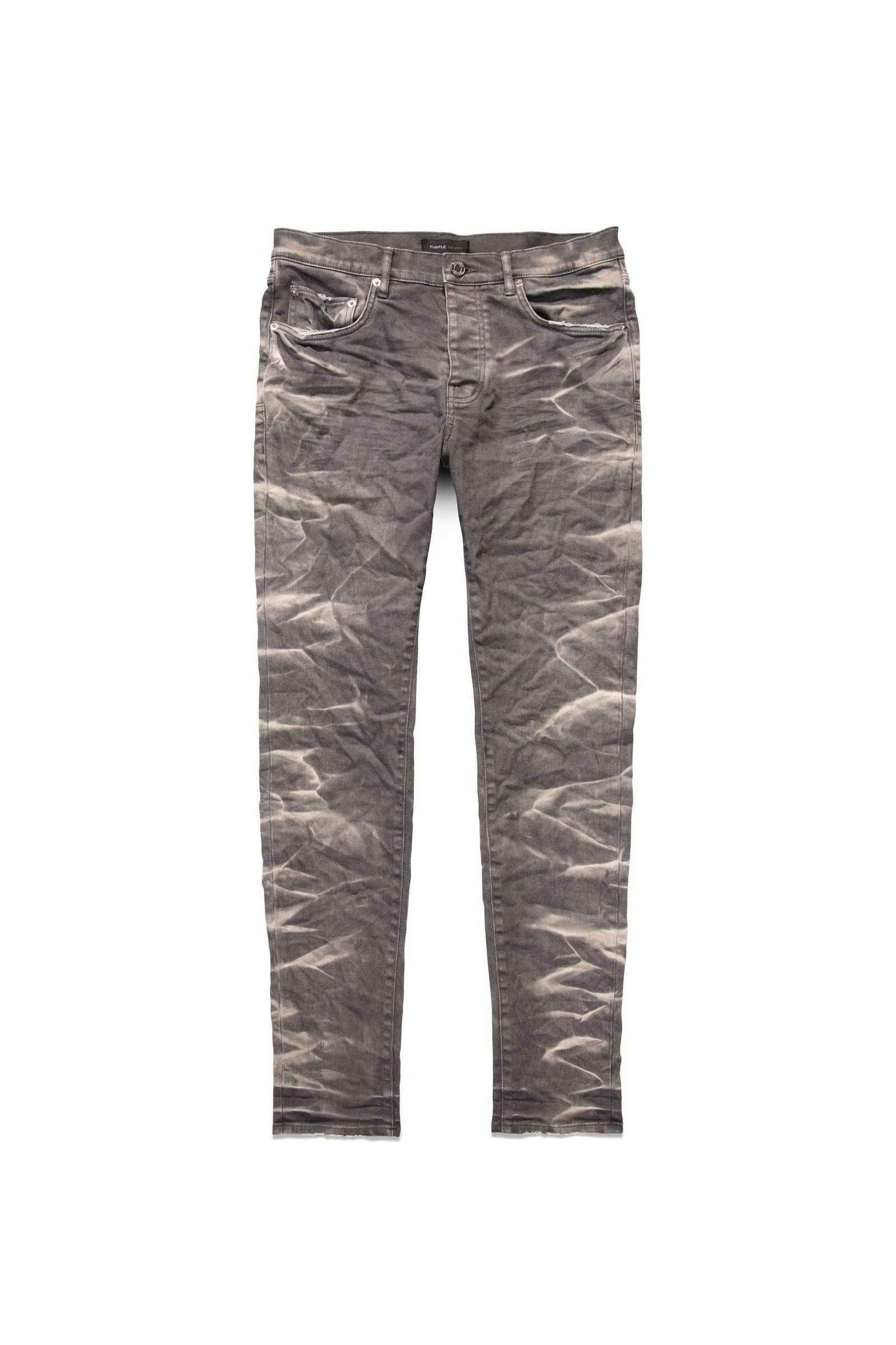 PURPLE BRAND P001 Charcoal Faded Side Seam Jeans - Stylish Slim Fit Denim Pants for Men | Perfect for Casual Wear, Night Out & Street Fashion