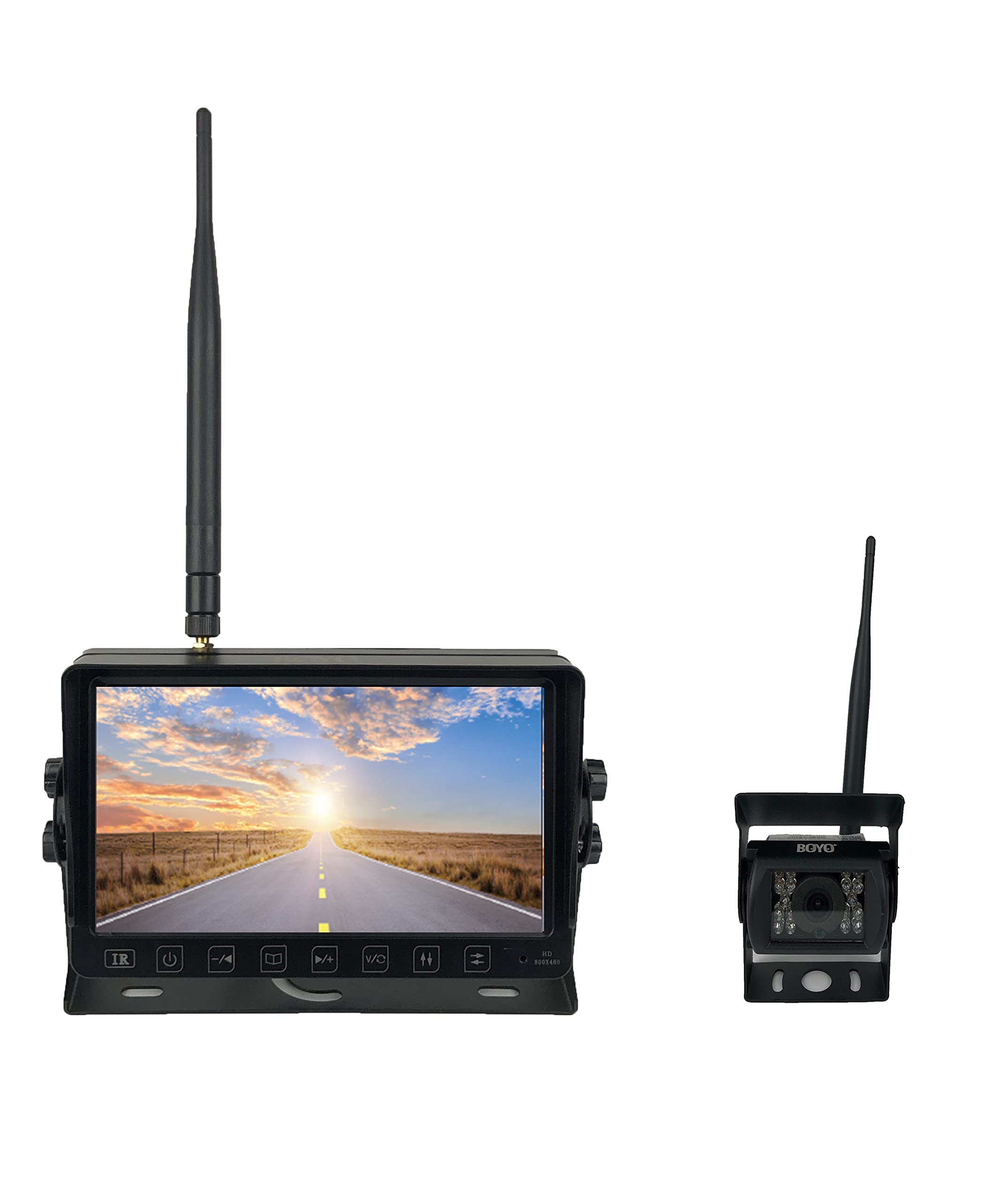 Boyo 7 Inch Digital Wireless Rearview Camera System for Trucks, SUVs & RVs - HD Night Vision, Waterproof Backup Camera with Easy Installation - Perfect for Parking, Towing & Safe Reversing