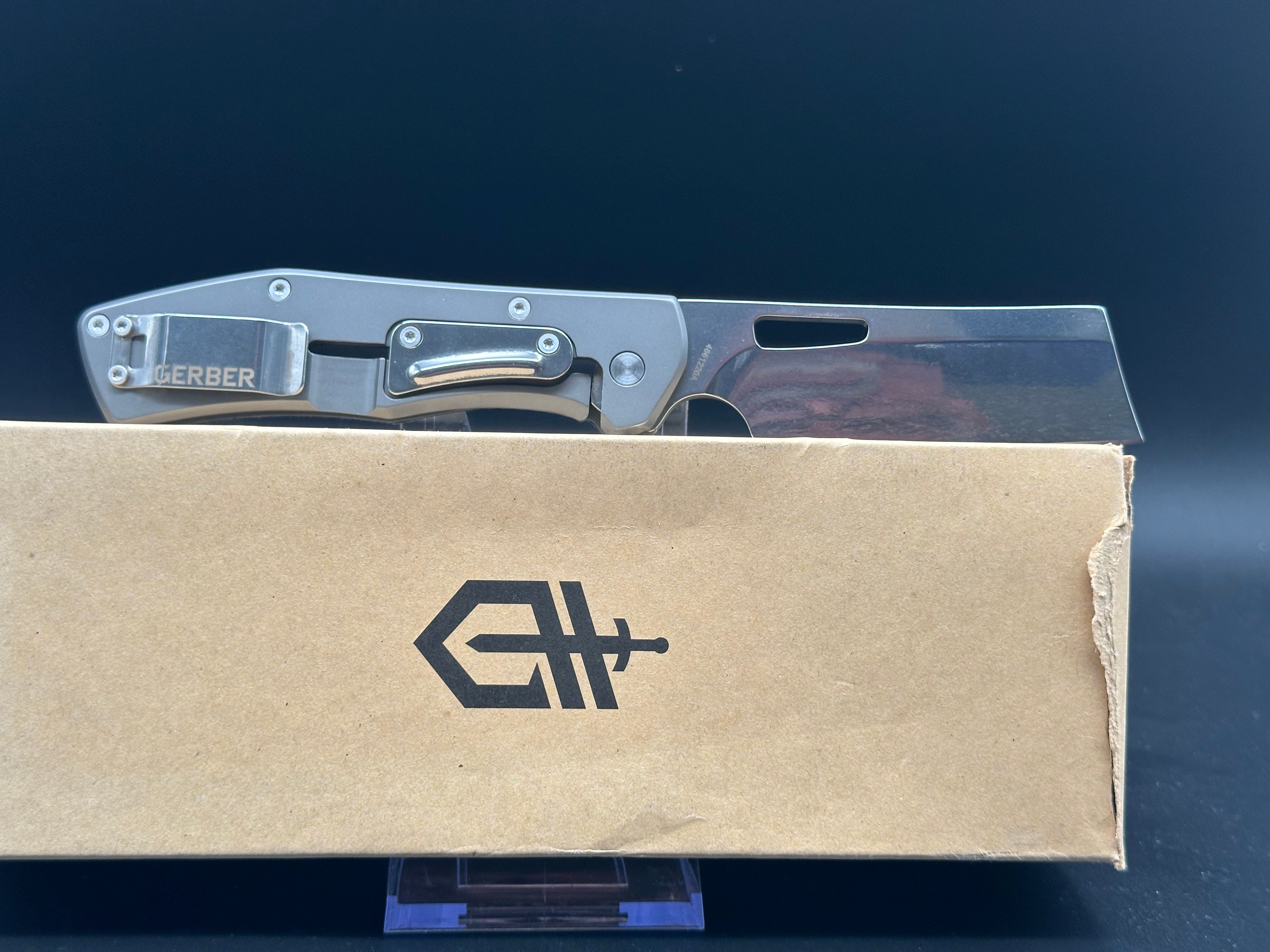 Gerber Flatiron Folding Knife - D2 Steel Blade, Blue Micarta Handle - EDC, Camping, Outdoor Survival & Everyday Carry Pocket Knife