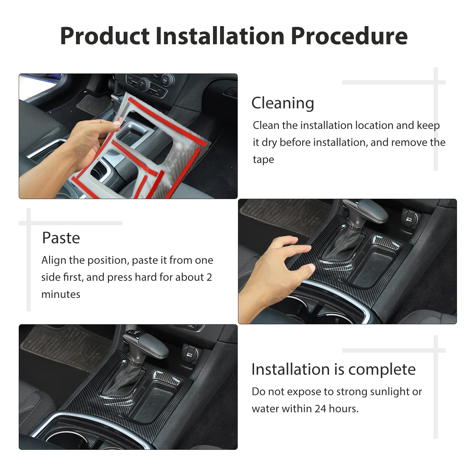 CheroCar Dodge Charger Center Console Shift Panel Trim - Carbon Fiber Black Replacement for 2015-2021 Models | Interior Upgrade for Dodge Charger SXT/RT/Scat Pack