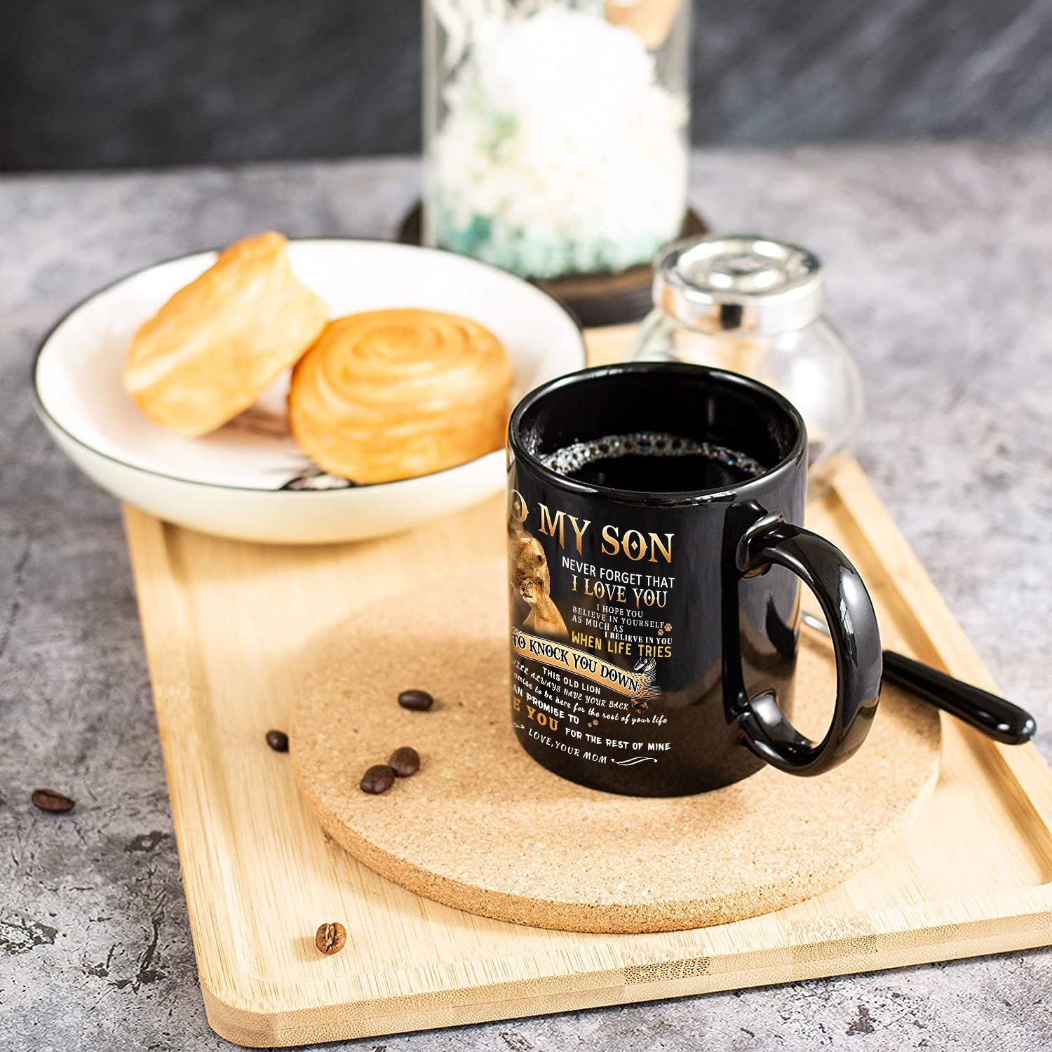 My Son Lion Mug - Inspirational Gift from Mom for Birthday, Father's Day & Christmas - 11oz
