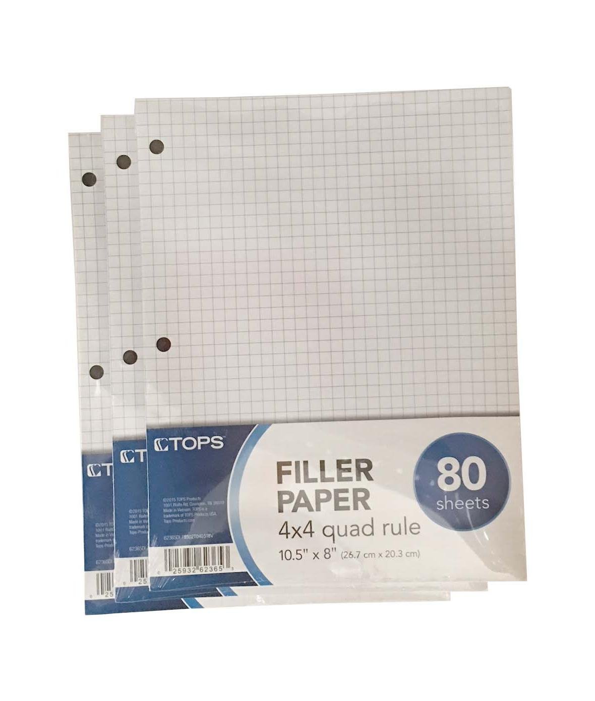 Quad Ruled Filler Paper 240 Sheets - 8.5