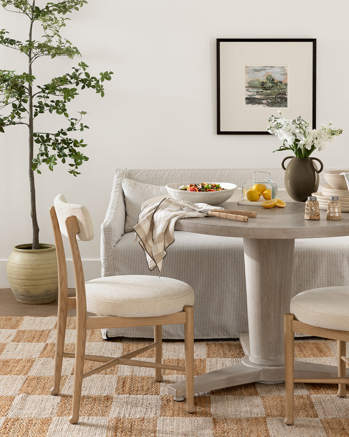 Olivier Slipcover Dining Bench - Washable Fabric Upholstered Seat with Removable Cover, Perfect for Kitchen, Dining Room, and Breakfast Nook