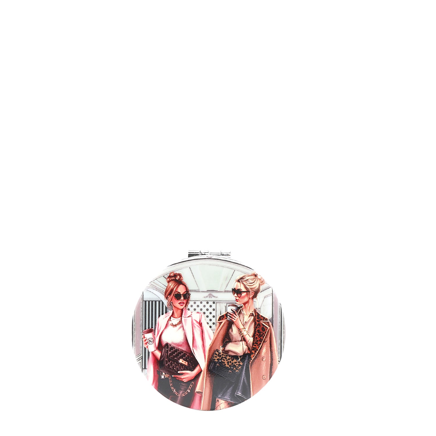 Round Compact Mirror with Case - Portable Travel Makeup Mirror for Women & Men - Perfect for Home, Office, Travel, and Handbag Essentials
