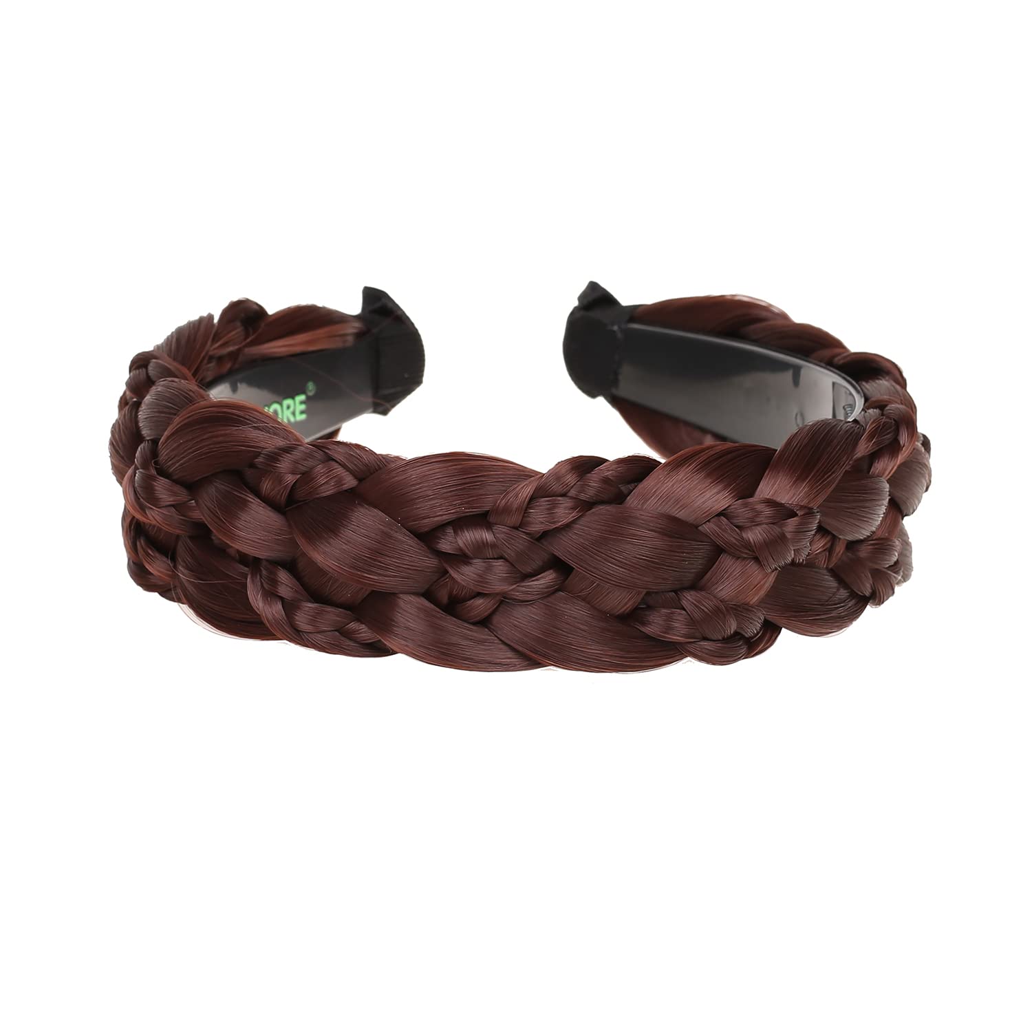 6 Strands Synthetic Braided Headband - Classic Chunky Wide Plaited Wig with Teeth Hair Band | Hair Hoop Accessories for Women, Girls (Perfect for Cosplay, Halloween, Parties & Daily Wear)