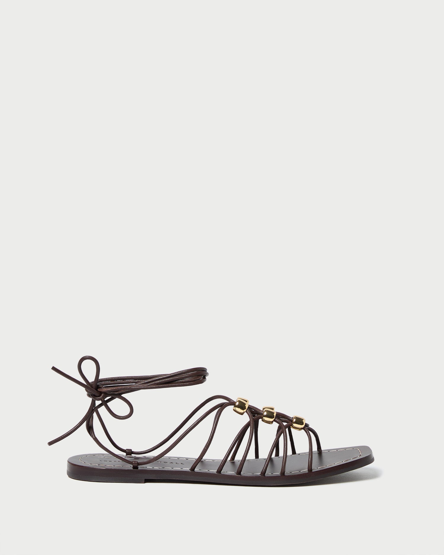 Mella Espresso Leather Wrap Sandal - Women's Comfortable Strappy Flat Sandals for Summer | Perfect for Beach, Vacation & Casual Outings