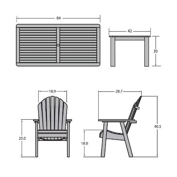 Muskoka 7-Piece Outdoor Bistro Dining Set - Patio Garden Cafe Table and Chairs for Backyard, Deck, Poolside & Balcony