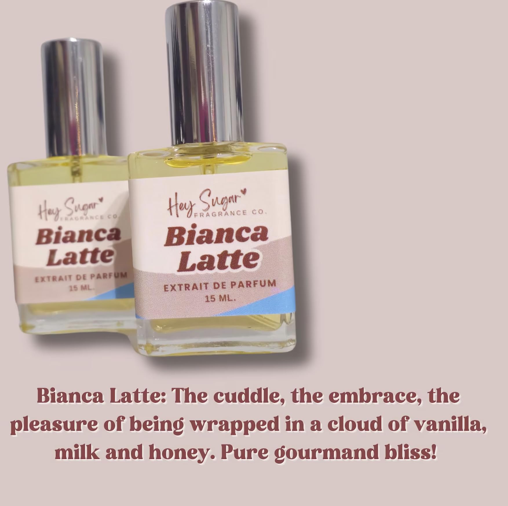 Hey Sugar Bianca Latte Perfume - 15ml Vanilla Caramel Cream Gourmand Fragrance for Women | Daytime Wear, Date Night & Special Occasions