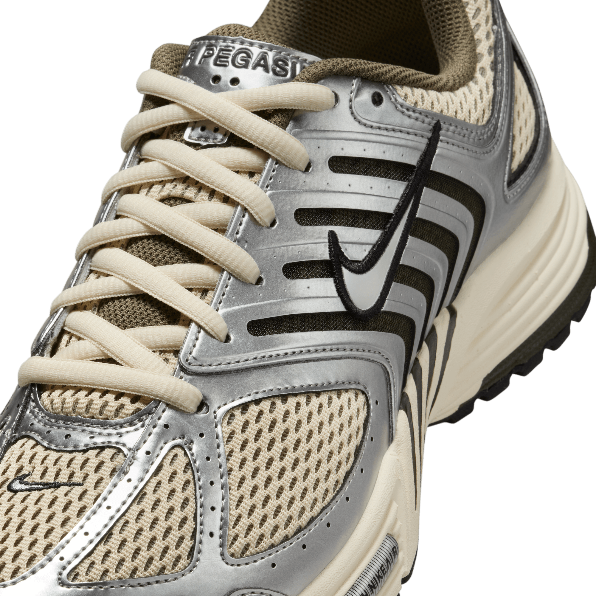Nike Air Pegasus 2K5 Running Shoes - Light Khaki/Metallic Silver - Men's Lightweight Cushioned Sneakers for Jogging, Gym & Everyday Wear