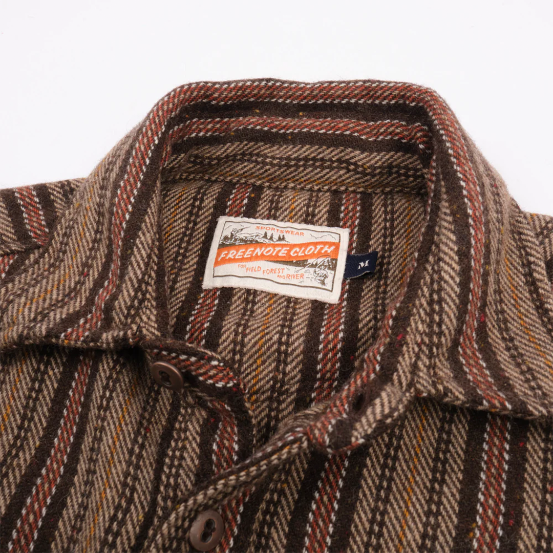 Freenote Bodie Brown Stripe Shirt - Casual Button Down Shirt for Men | Perfect for Office, Date Night & Outdoor Adventures